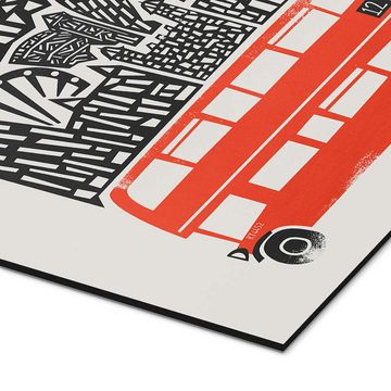 Posterlounge Alu-Dibond-Druck Fox & Velvet, London, Wohnzimmer Mid-Century Modern Grafikdesign