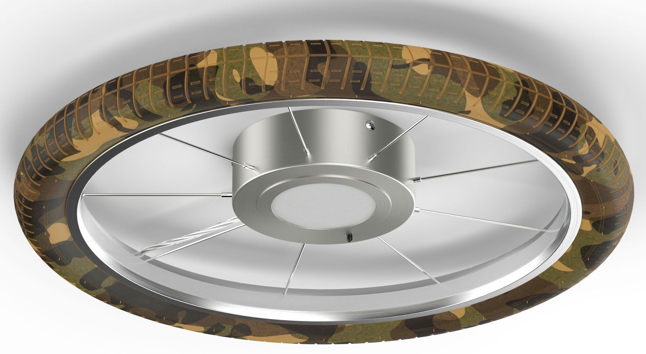 EVOTEC Deckenleuchte Wheel, LED wechselbar, getrennt Ø indirekte schaltbar und 51cm, Hauptlicht Beleuchtung