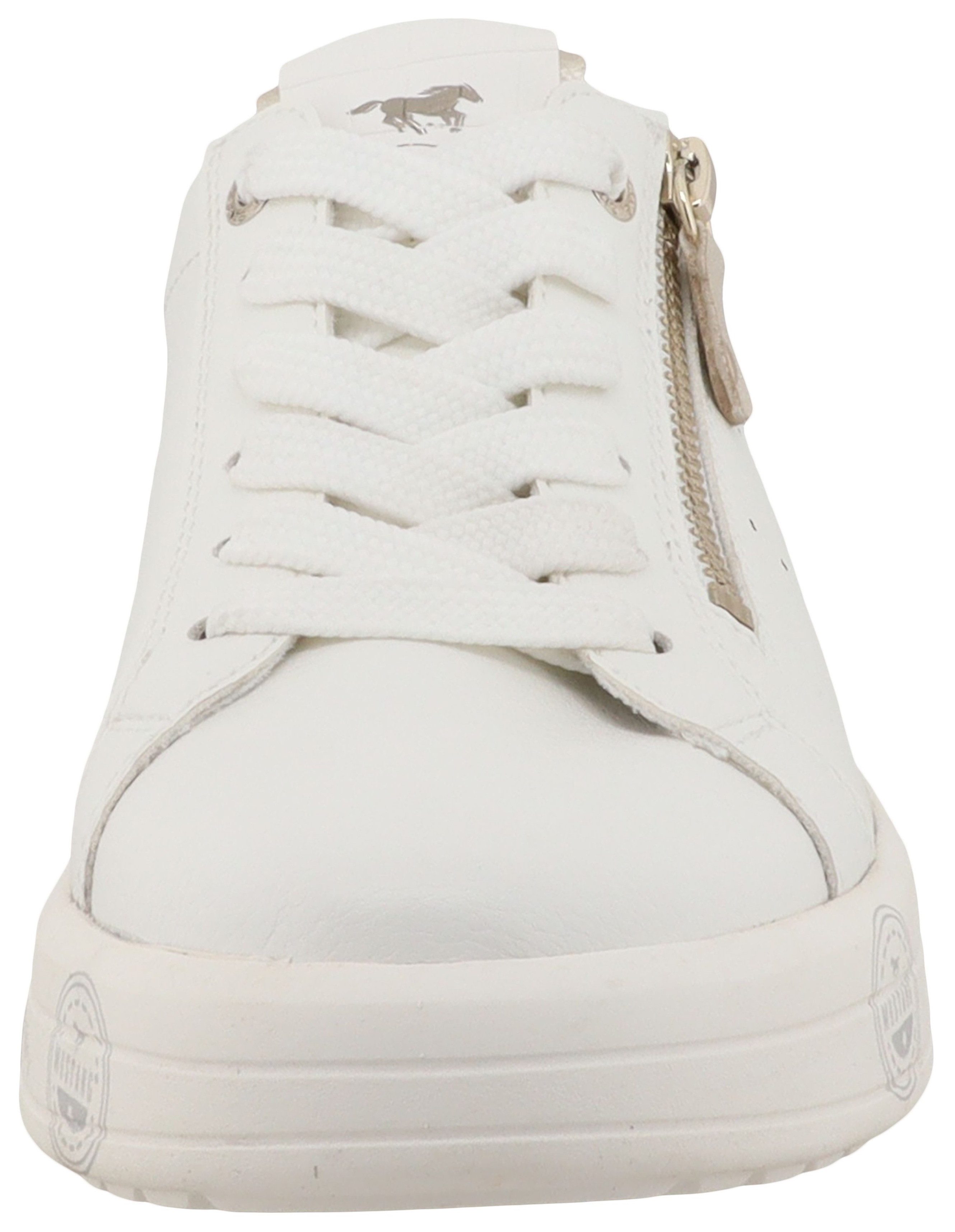 Mustang Shoes Noralie Sneaker Freizeitschuh, Halbschuh, Schnürschuh mit seitlichem Reißverschluss – Bild 4 von 5
