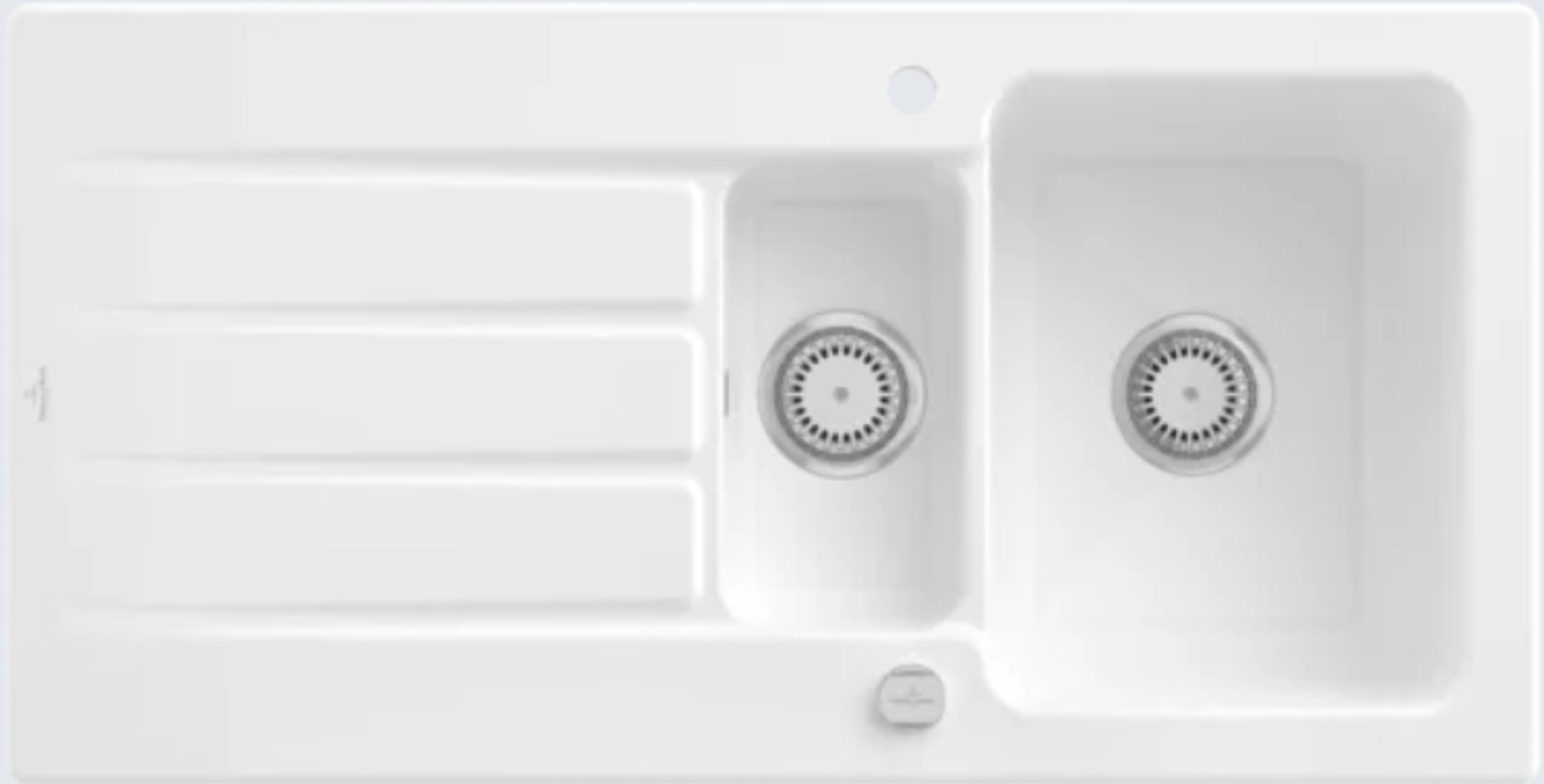 Villeroy & Boch Küchenspüle 3365 02 R1, Rechteckig, 100/22 cm, Reversibel, 2 Becken verschließbar, Dampfgarschale 1/3 einsetzbar