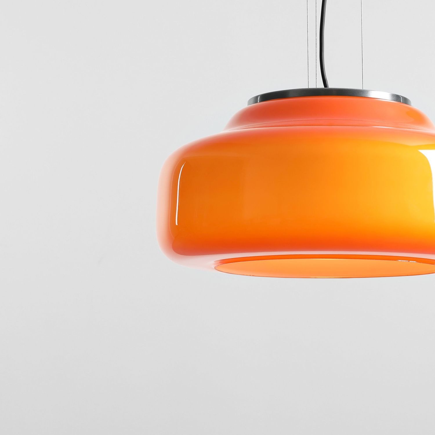 Licht-Erlebnisse Pendelleuchte ERAN, Glas Metall GX53 Ø 395 cm rund H: max. 220 cm Orange Modern