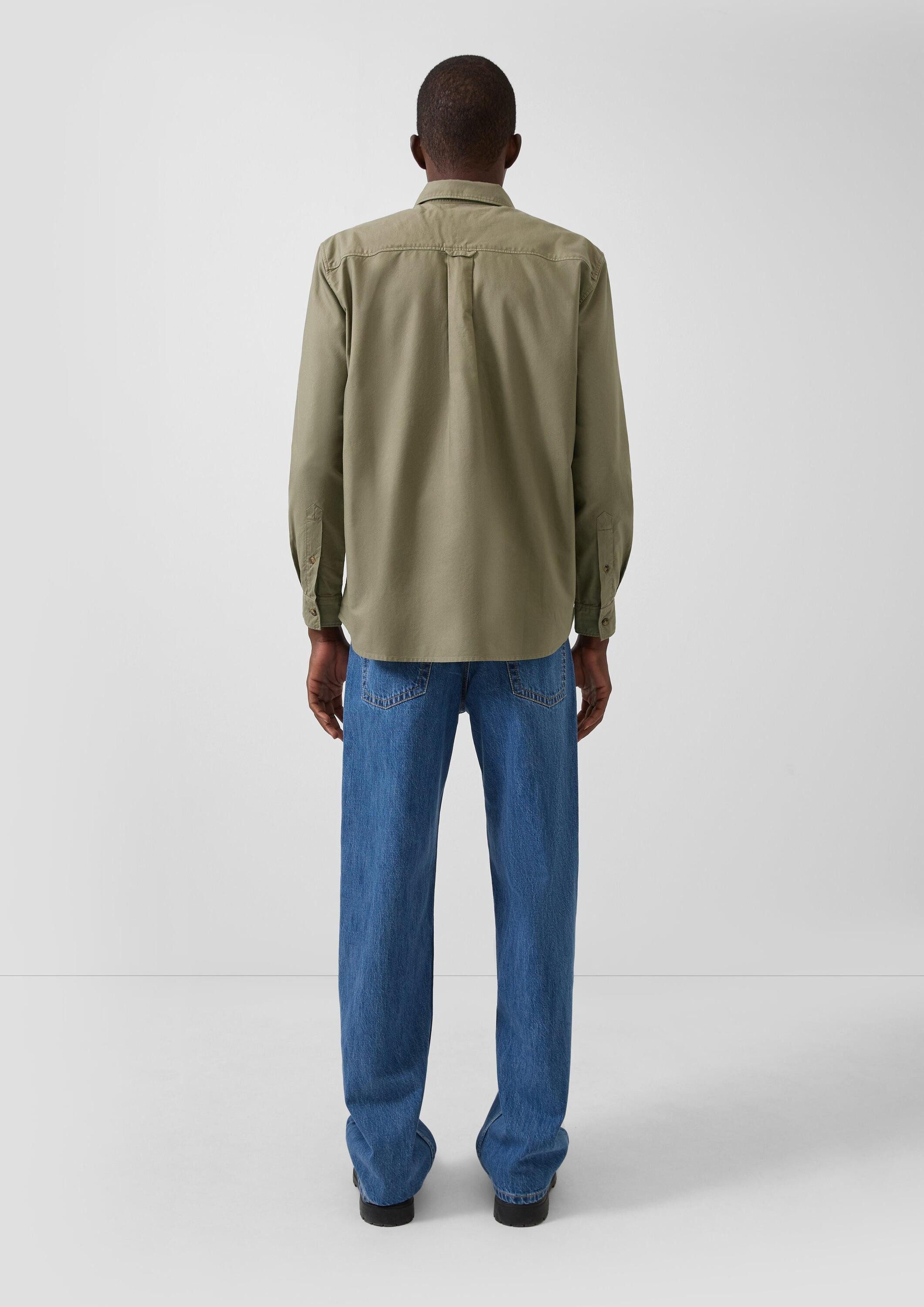 s.Oliver Langarmhemd Hemd Regular Fit: Langarmhemd mit Garment Dye und Button-Down-Kragen