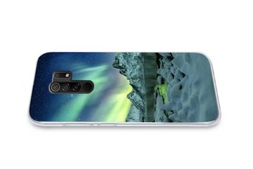 MuchoWow Handyhülle Meer - Eis - Nordlicht - Winter - Natur, Phone Case, Handyhülle Xiaomi Redmi 9, Silikon, Schutzhülle