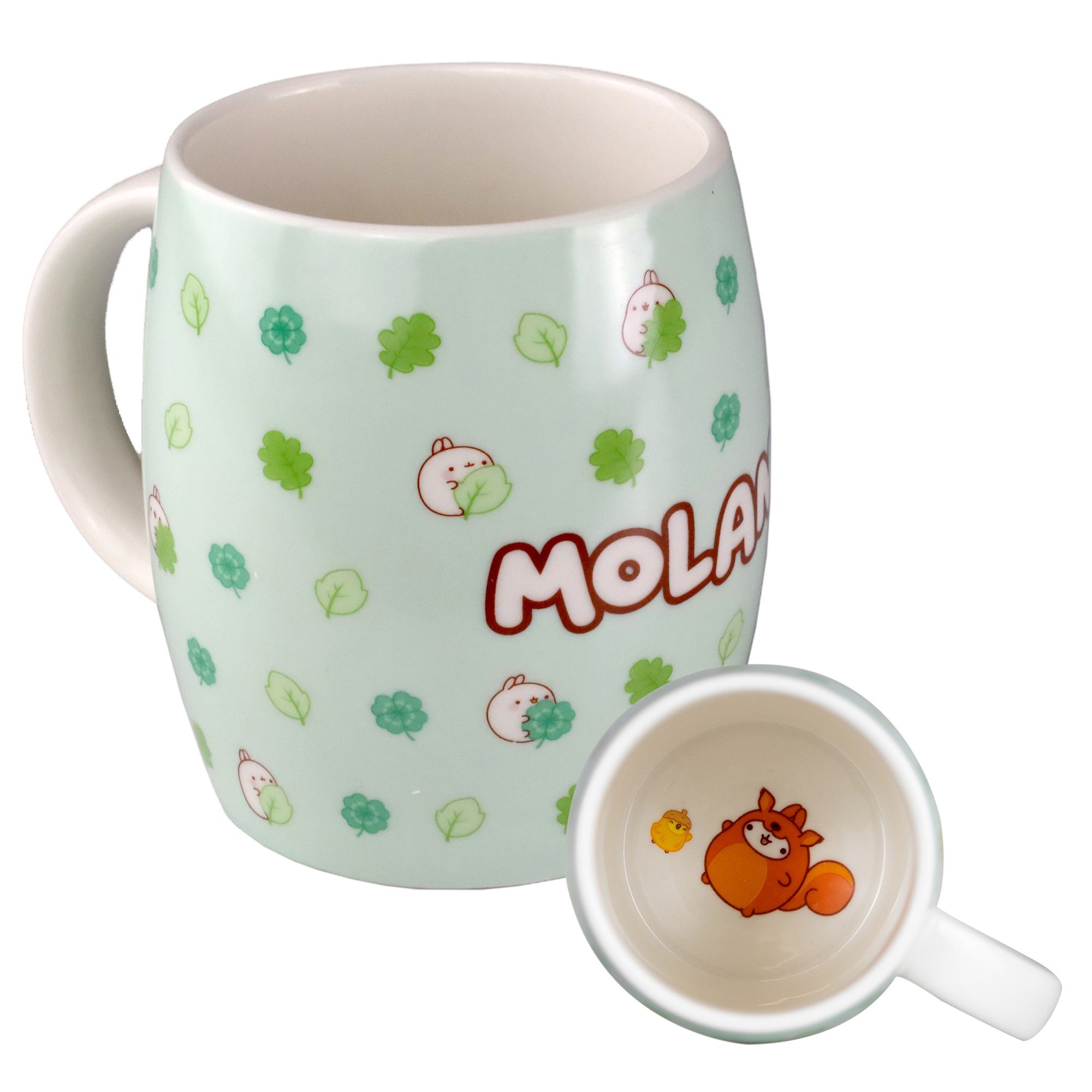 Tasse Molang große Tasse süß 400 ml aus Porzellan -Motiv-Tasse mit Piupiu