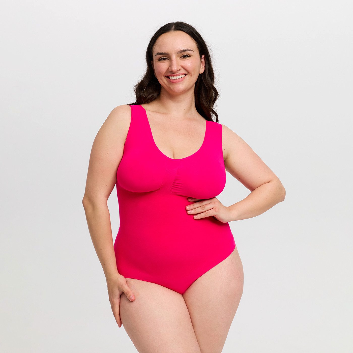 Creamy Fabrics Miederbody Tank Bodysuit Sculpting Shapewear mit String-Neon günstig online kaufen