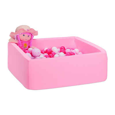 relaxdays Bällebad »Bällebad Schaumstoff rosa«