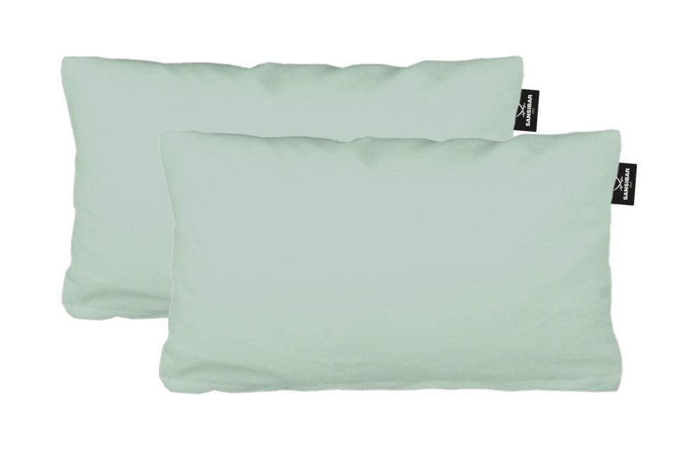 Sansibar Sylt Kissenbezug 2er Set Uni Jersey Kissenhülle, 40x80 cm, edlem Sansibar Steg-Fähnchen, (2 Stück), 2er Set, perfekter, faltenfreier Sitz, Antipilling Ausrüstung