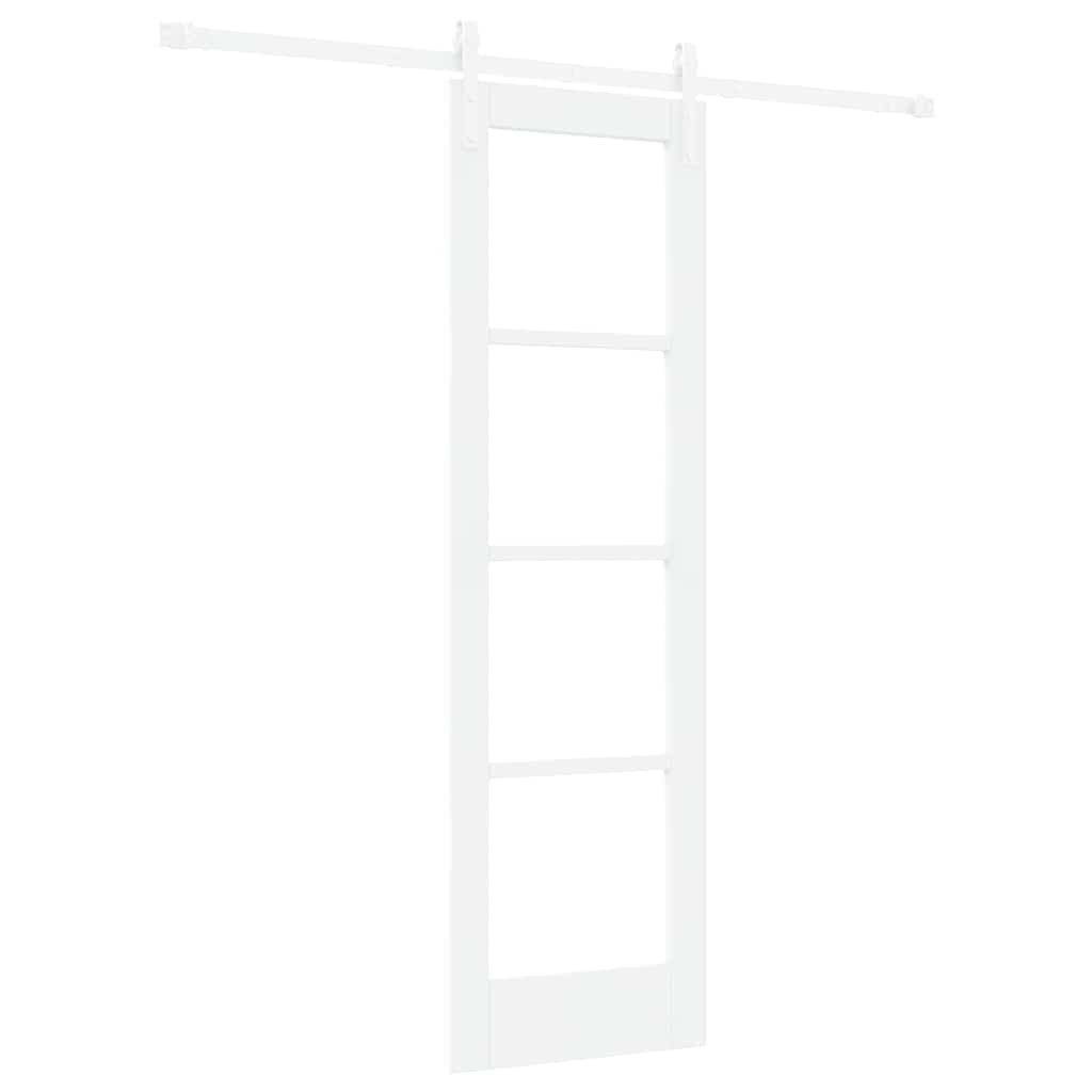 vidaXL Haustür Schiebetür ORKDAL Weiß 61 x 198,5 cm Massivholz Kiefer und Glas (1-St)