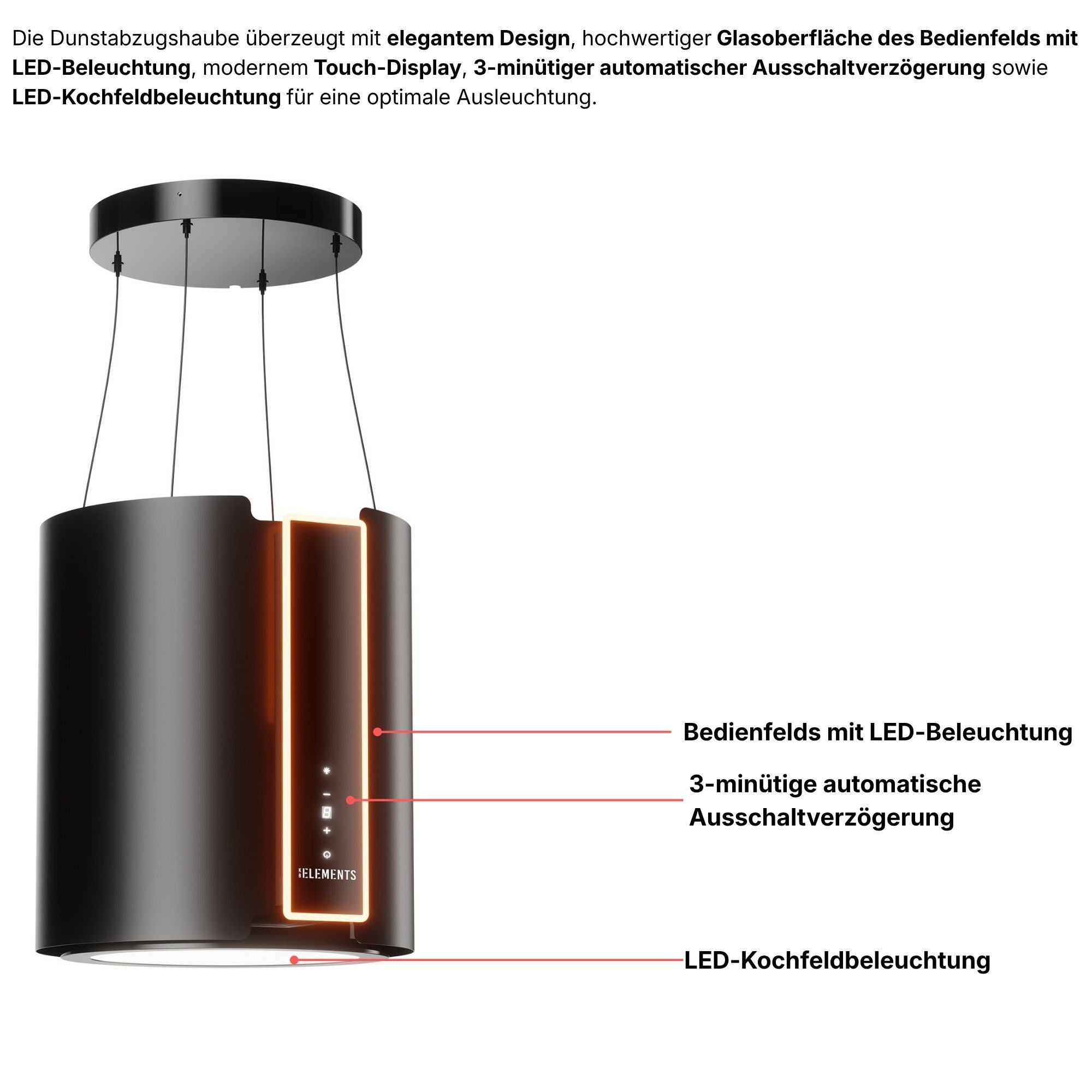 KB Elements Inselhaube mit Fernbedienung, 1000 m³/h Fernbedienung, 1000 m³/h Saugleistung – Bild 5 von 5