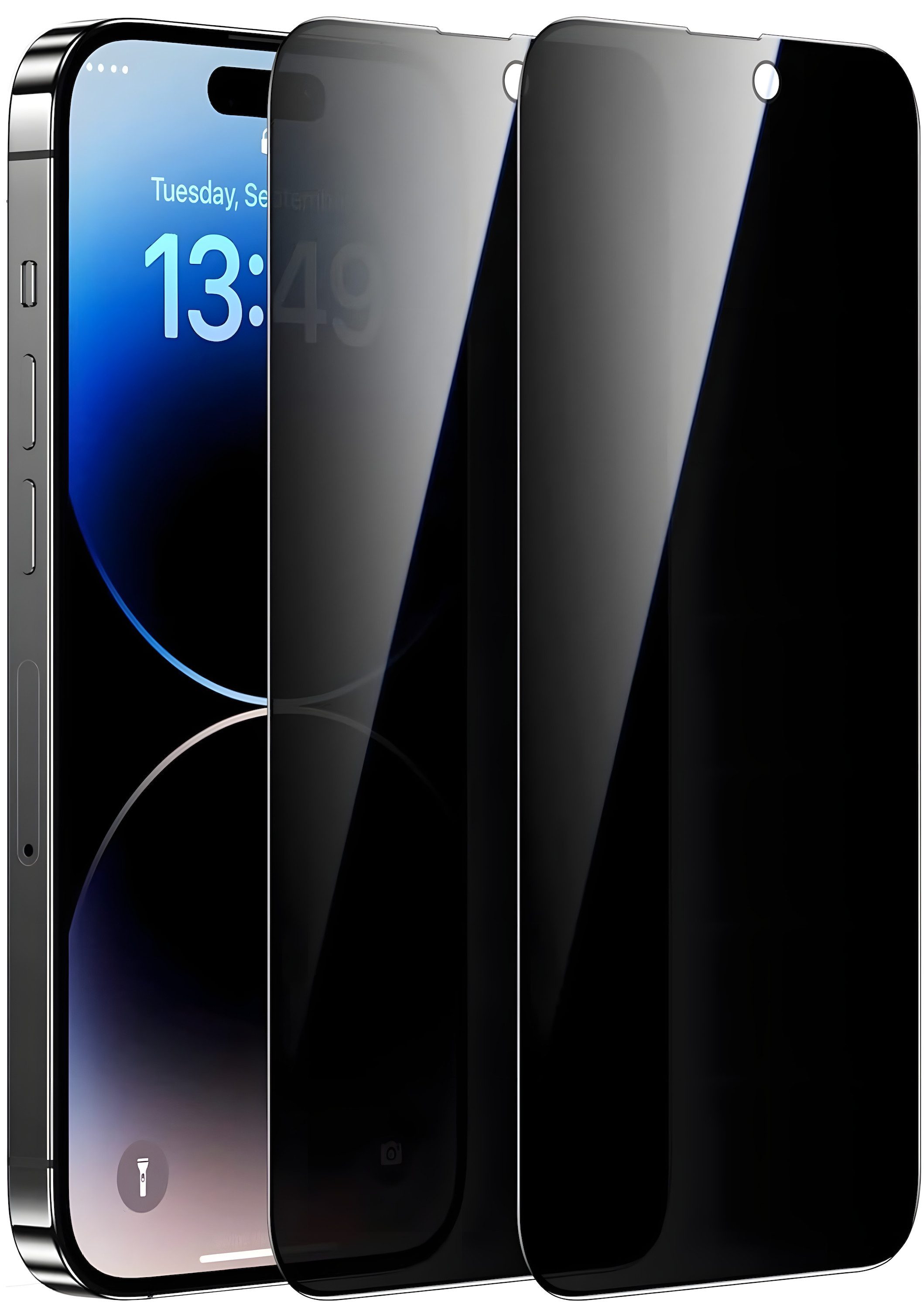AVANA Schutzfolie Panzerglas für iPhone 16 Pro Max Sichtschutz Panzerfolie 9H Schutzglas, (2-St), Blickschutz, Anti-Spy Panzerfolie