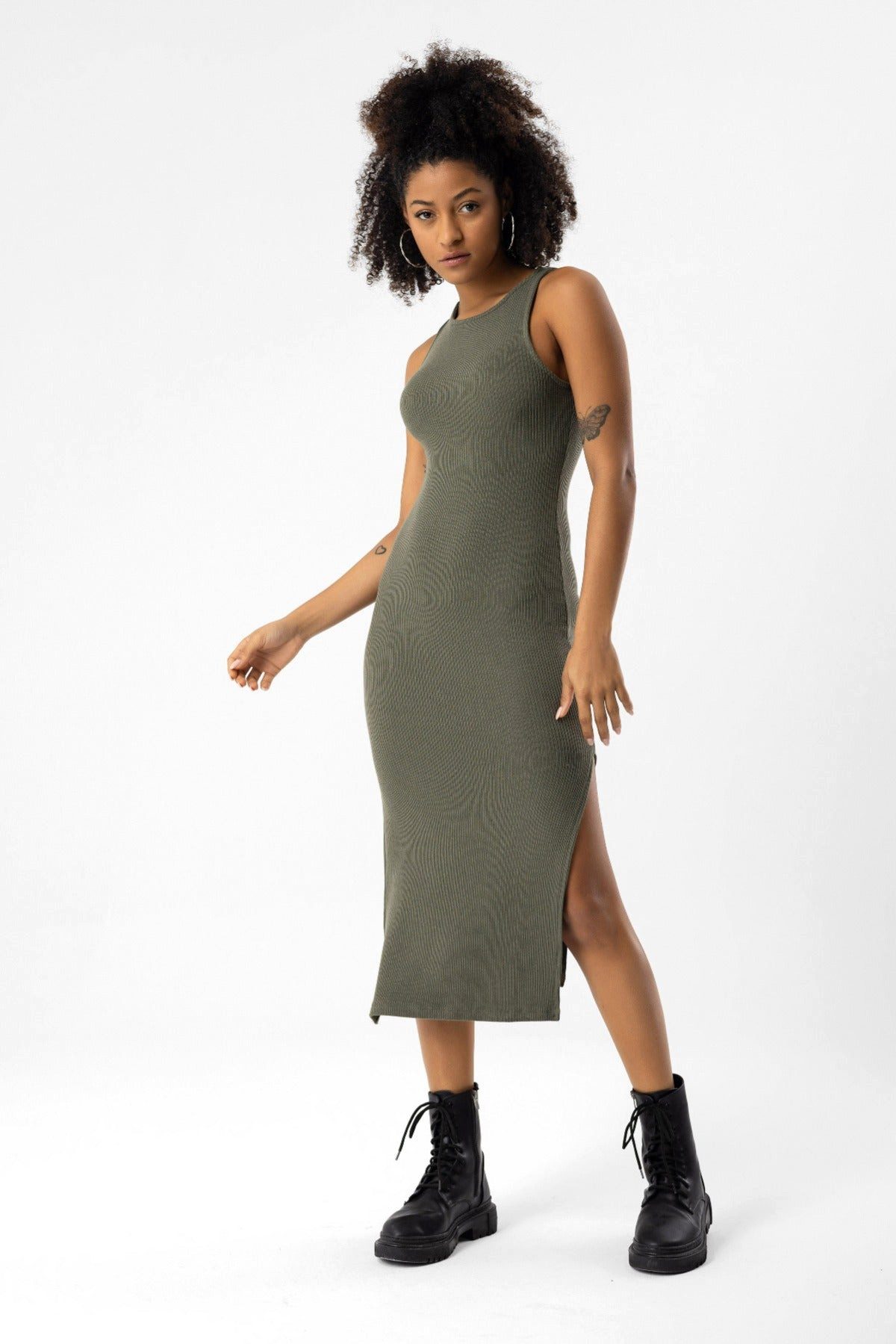 No Matter What Maxikleid Gestreiftes Kleid mit Schlitz