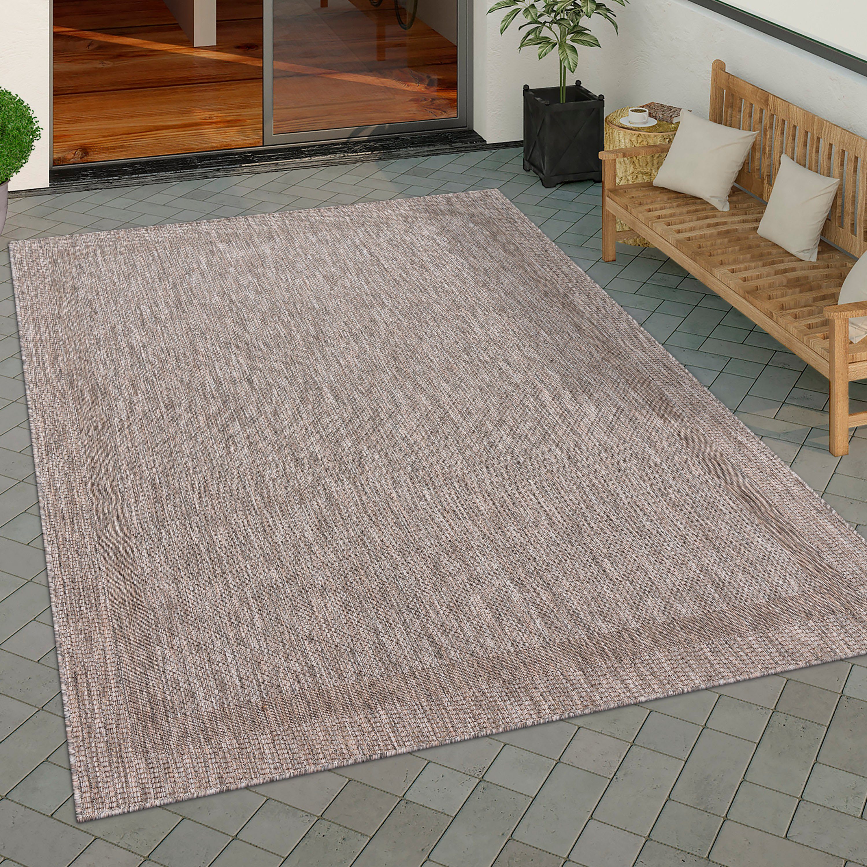 Paco Home Teppich »Roma 272«, rechteckig, 4 mm Höhe, Flachgewebe, meliert, günstig online kaufen