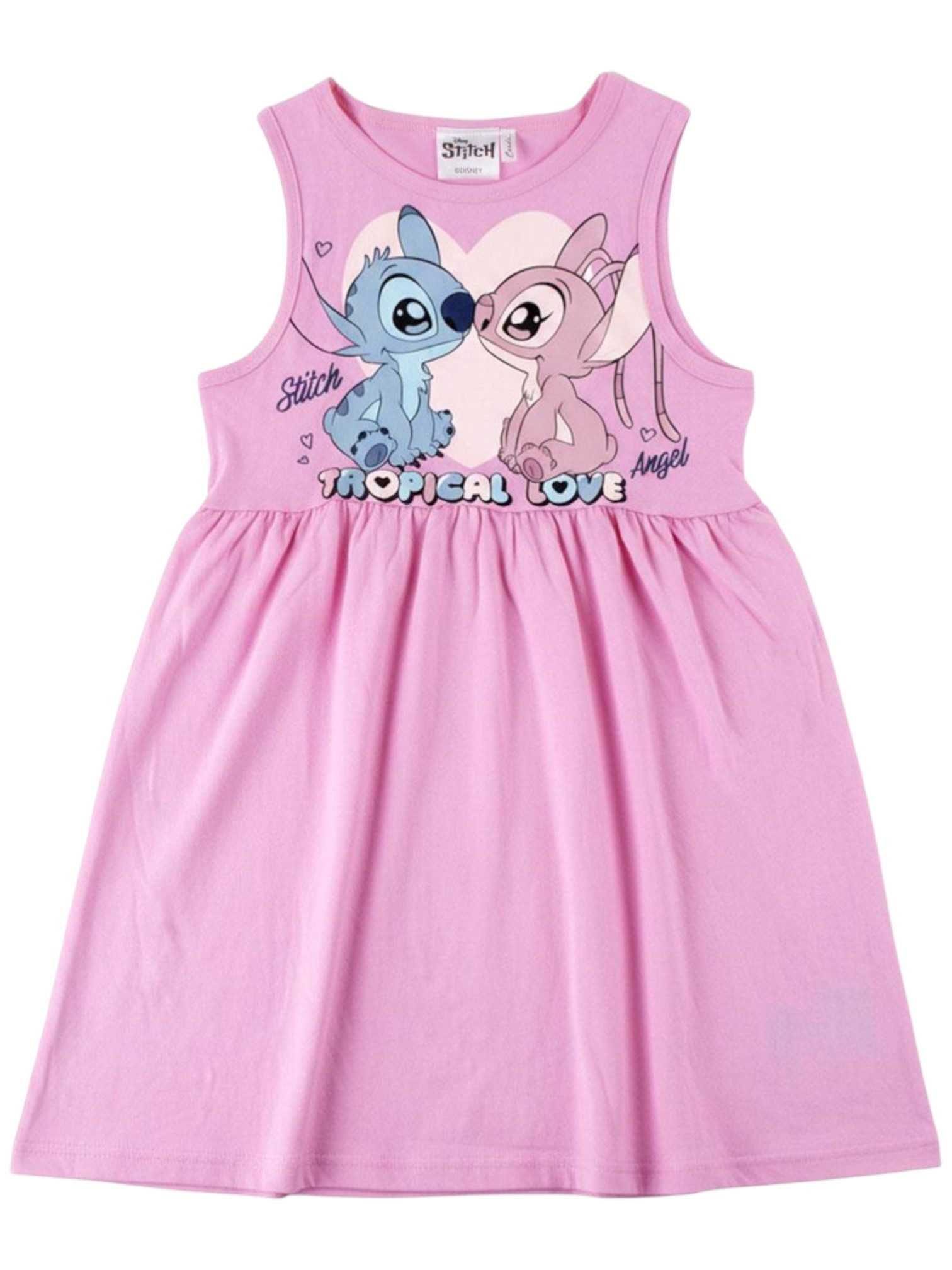 Cerdá Sommerkleid Disney Stitch & Angel Mädchen Jerseykleid Gr. 116 - 152 cm