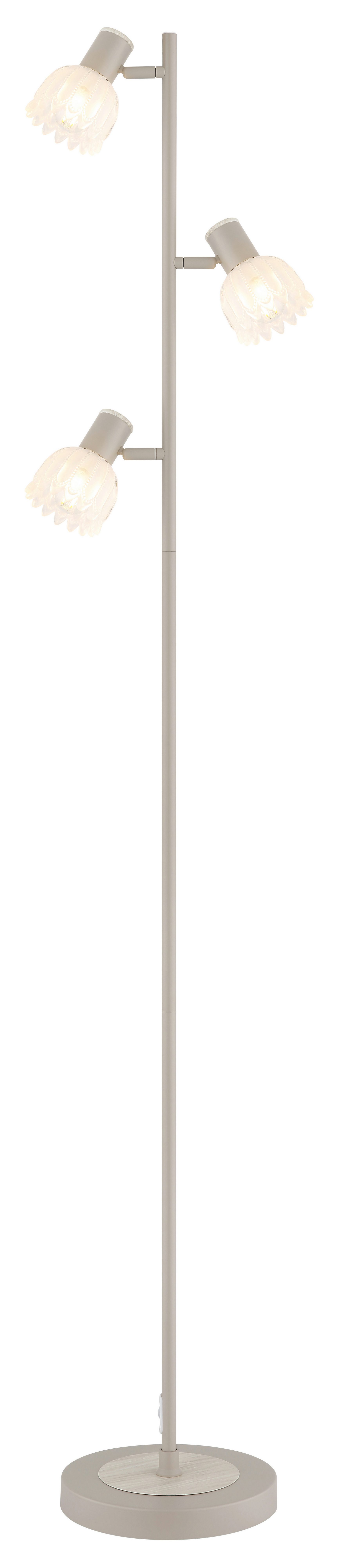 GLOBO LIGHTING Stehlampe PLANTA, ohne Leuchtmittel, Stehleuchte für Wohnzimmer Holzoptik sand