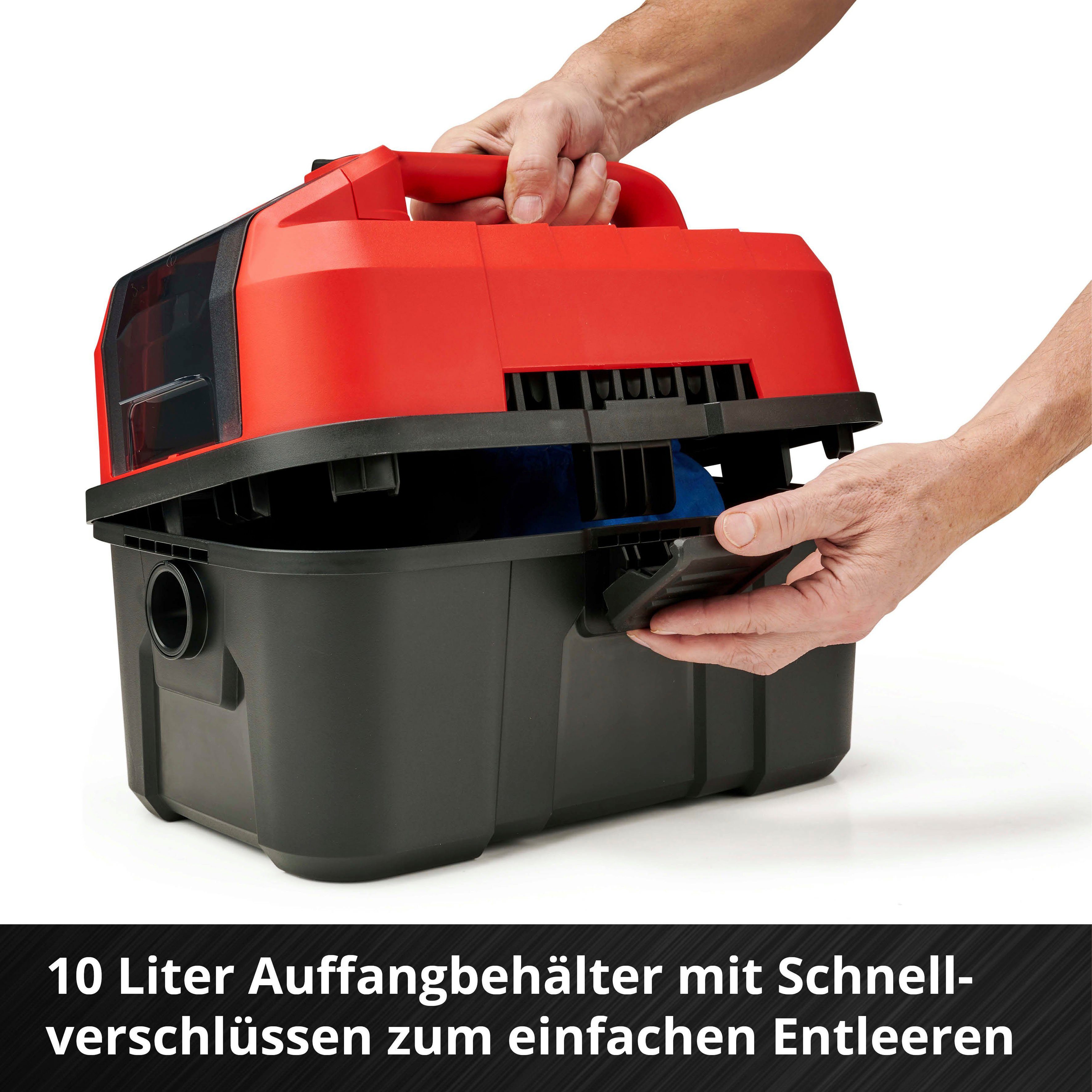 Einhell Nass-Trocken-Akkusauger TE-VC 18/10 Li-Solo, 900 W, mit Beutel, Power X-Change, ohne Akku und Ladegerät