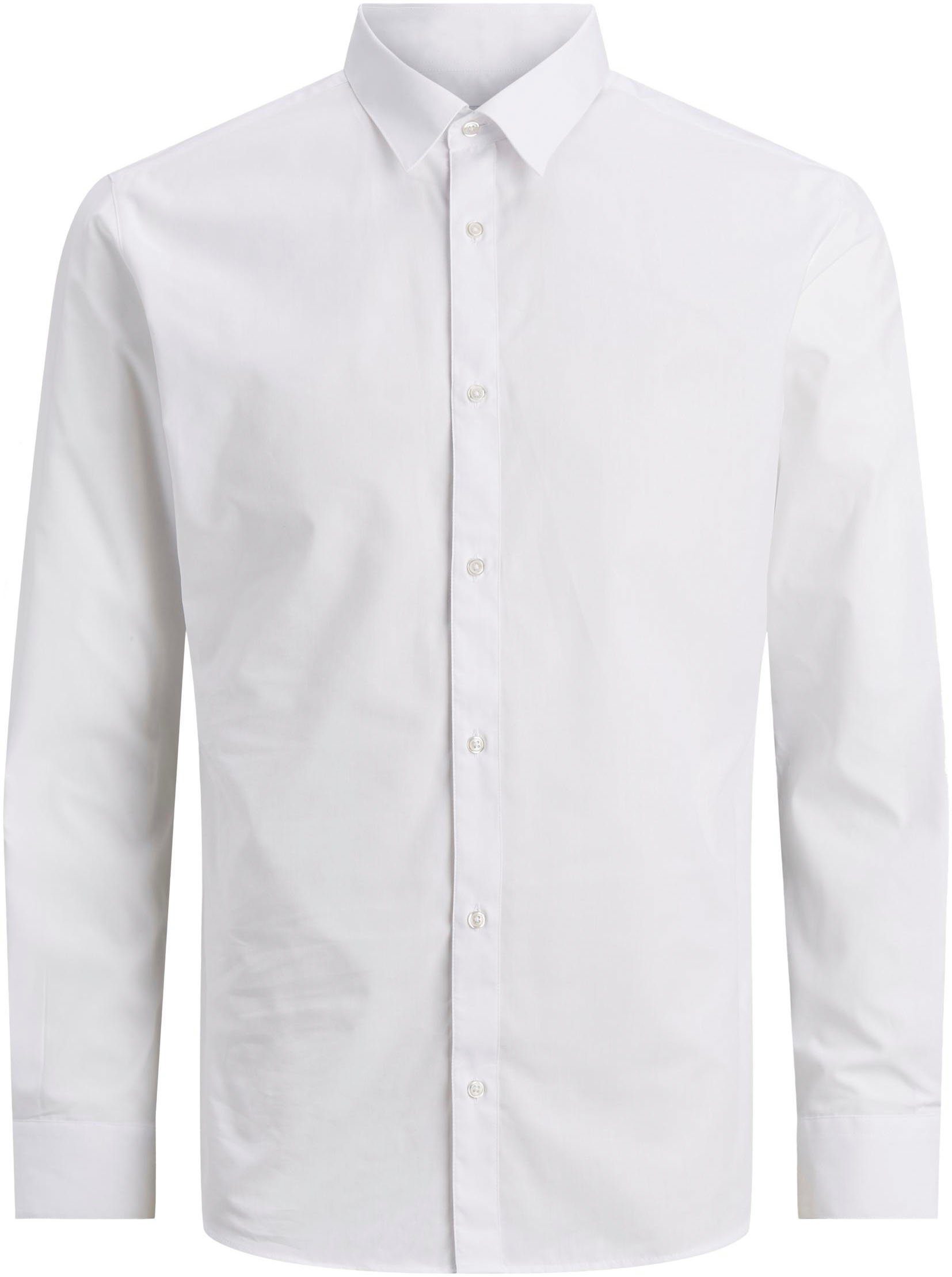 Jack & Jones Junior Langarmhemd White JJJOE LS SHIRT JNR NOOS PLAIN