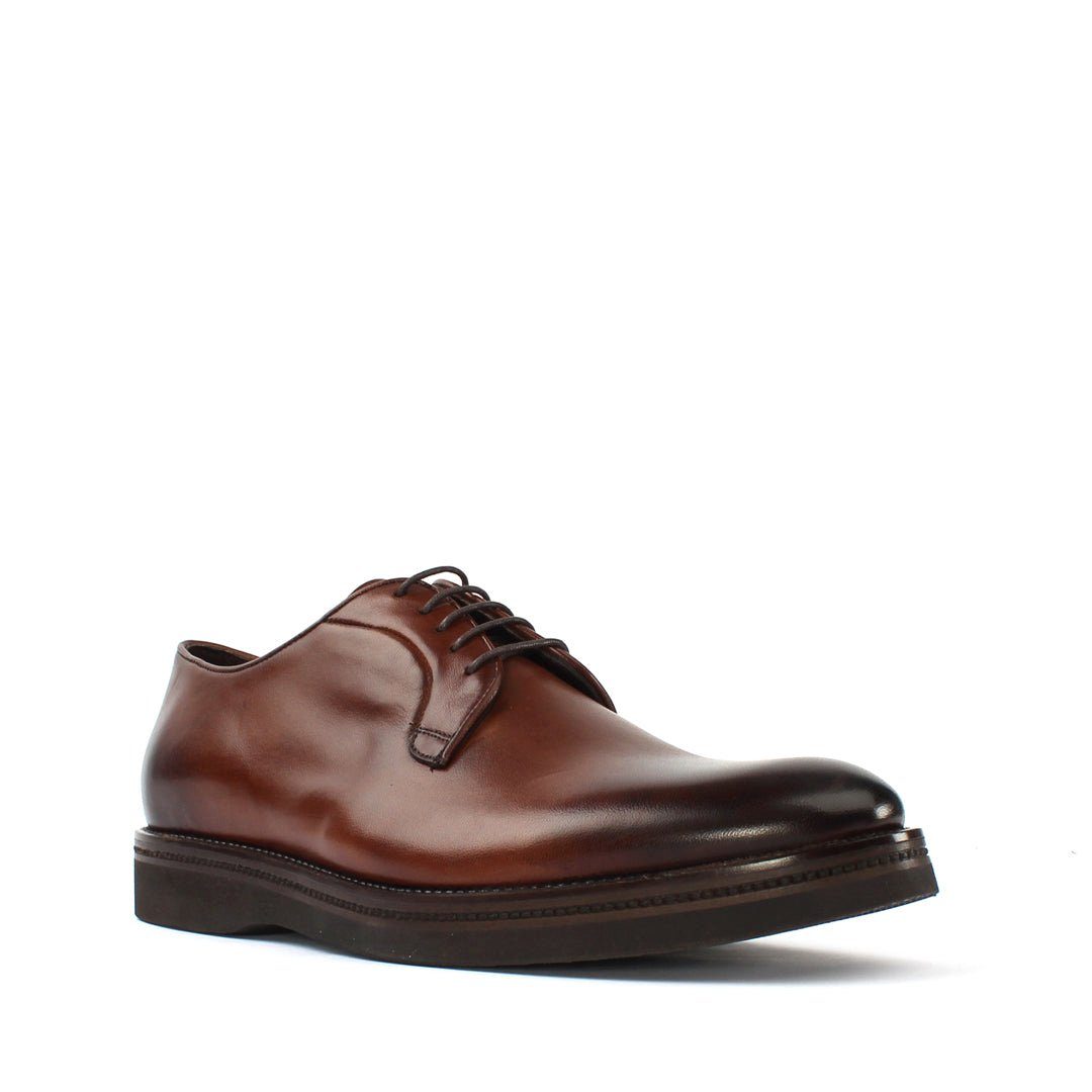 Celal Gültekin Klassische Schnürschuhe Plateau Business Herren Schnürschuh Glattleder, Echtleder-Futter, Plateausohle, Braun, 42