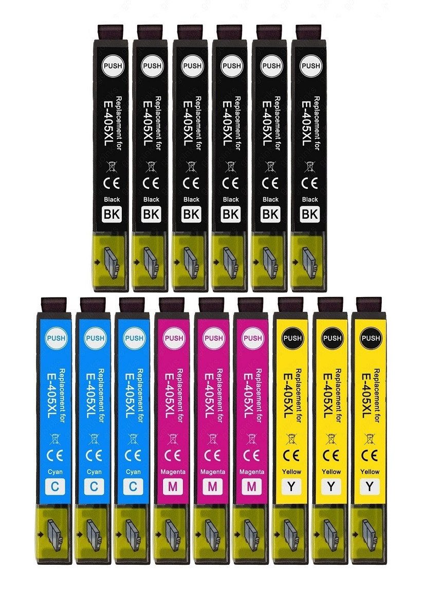 inkpro 15 Druckerpatronen 405XL kompatibel mit Epson 405 XL Tintenpatrone (für WorkForce WF-7310 DTW, WF-7830 DTWF, WF-7835 DTWF, WF-7840 DTWF, WorkForce Pro WF-3820 DWF, WF-3825 DWF, WF-4820 DWF, WF-4825 DWF, WF-4830 DTWF, 15-tlg., 6 x Schwarz und je 3 x Cyan, Magenta, Gelb)