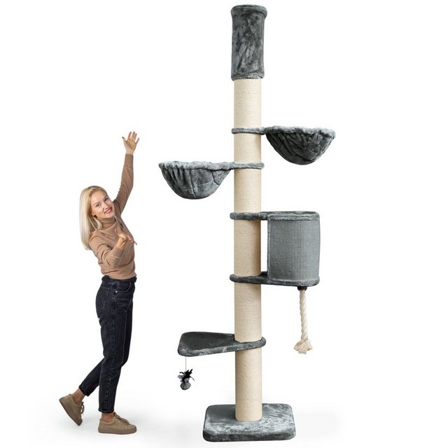 Happypet Kratzbaum MC2770, Elmo, 250 – 275 cm, Deckenhoch für große Katzen