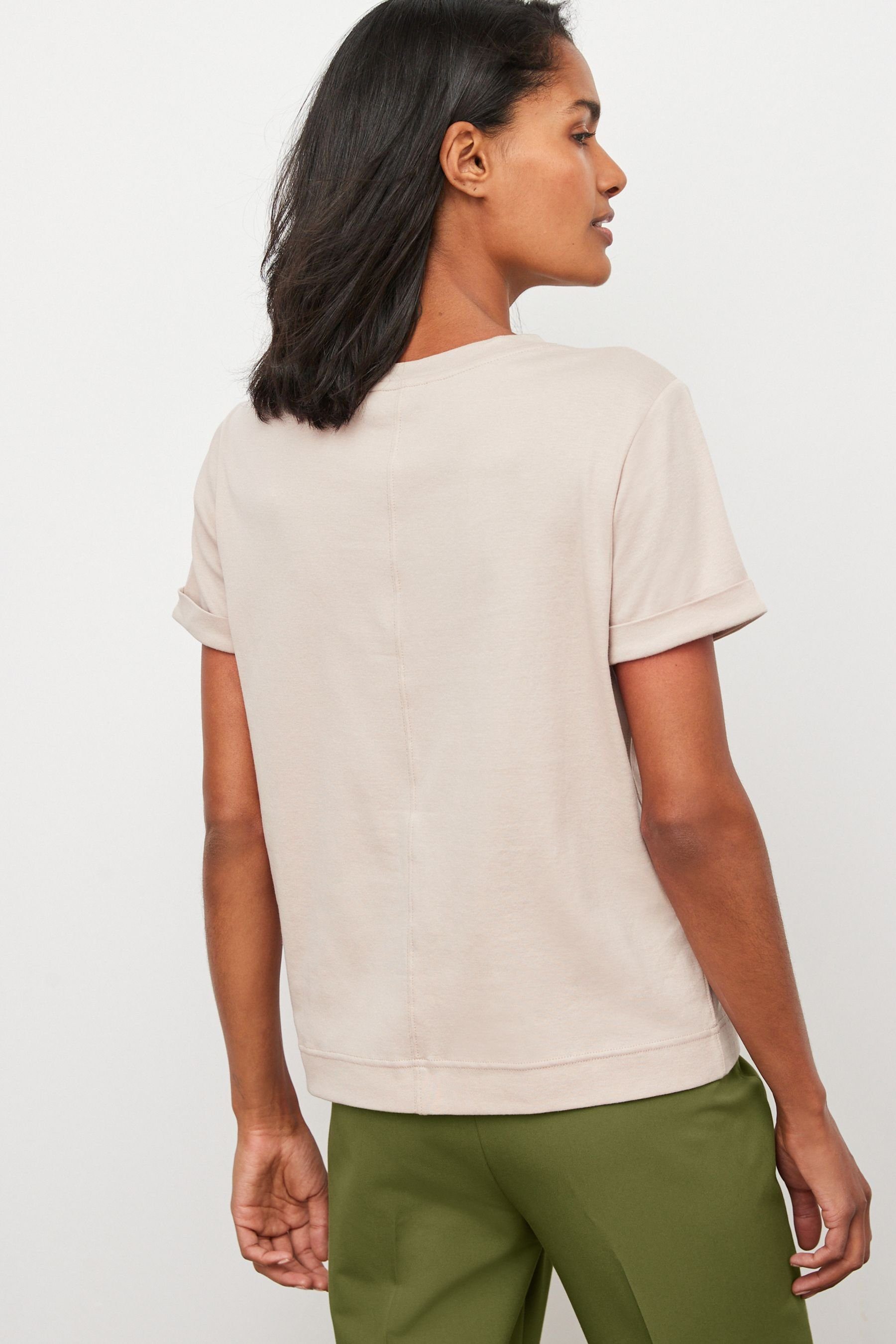 Stone Next (1-tlg) T-Shirt Natural Rundhalsausschnitt T-Shirt Kurzärmliges mit