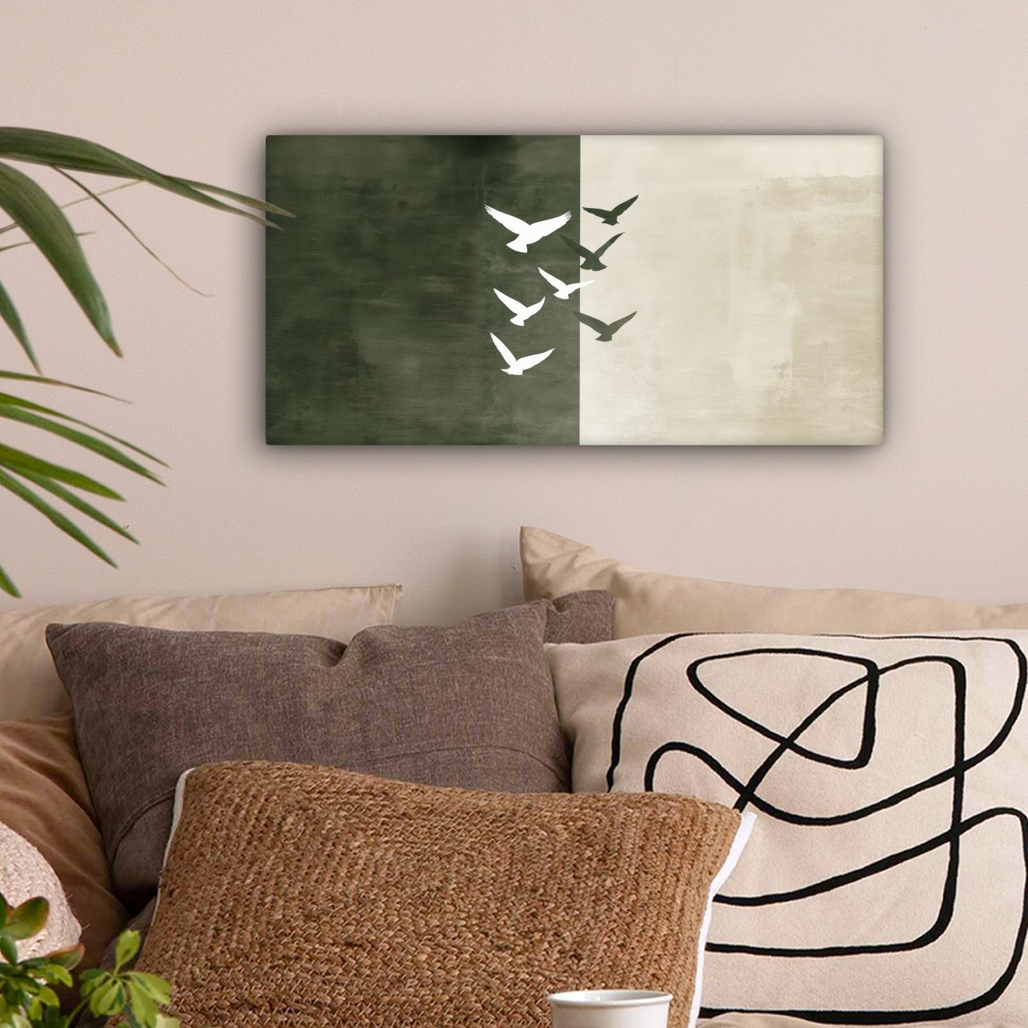 OneMillionCanvasses® Leinwandbild Panorama Japandi - Vogel günstig online kaufen