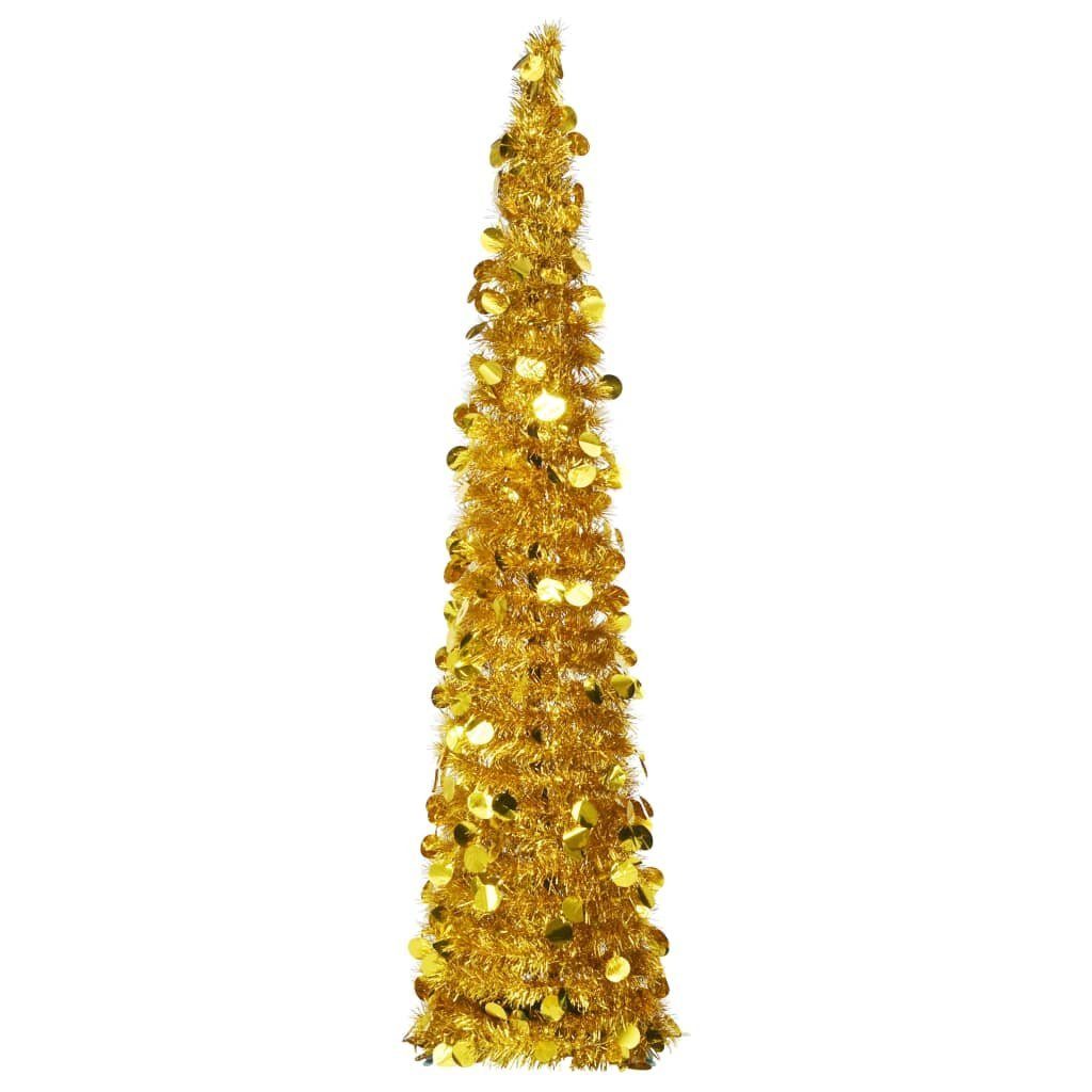 furnicato Künstlicher Weihnachtsbaum Künstlicher Pop-Up-Weihnachtsbaum Golden 150 cm PET