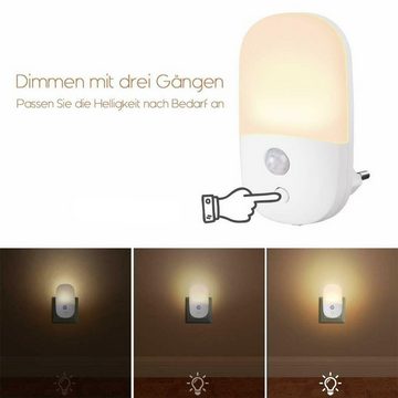LETGOSPT LED Nachtlicht LED Nachtlicht Steckdose mit Bewegungsmelder, Notlicht Sensor Licht, Warmweiß