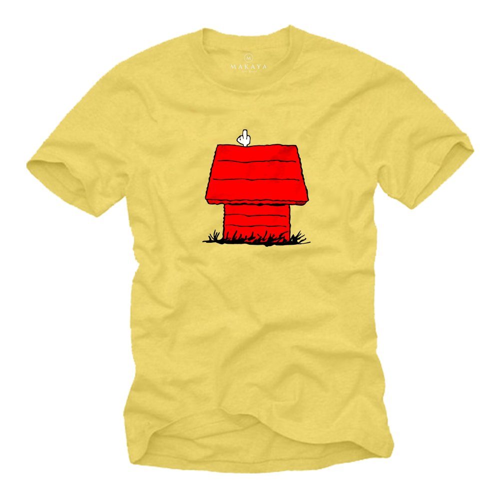 MAKAYA Print-Shirt Lustiges T-Shirt Herren Aufdruck Hundemotiv Witzige Geschenke Männer mit Druck