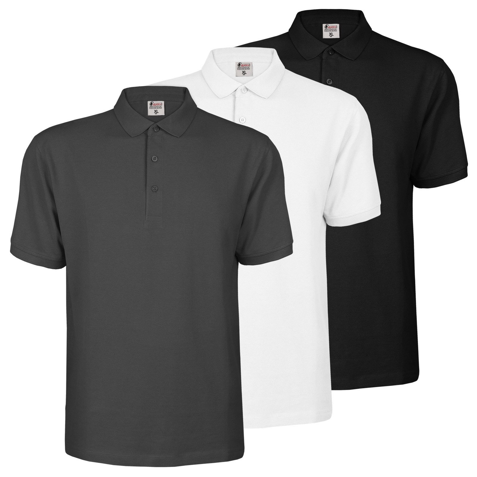 ALPIDEX Poloshirt ALPIDEX Herren Polo Shirts 3er Set Poloshirt Männer Hemd Kurzarm