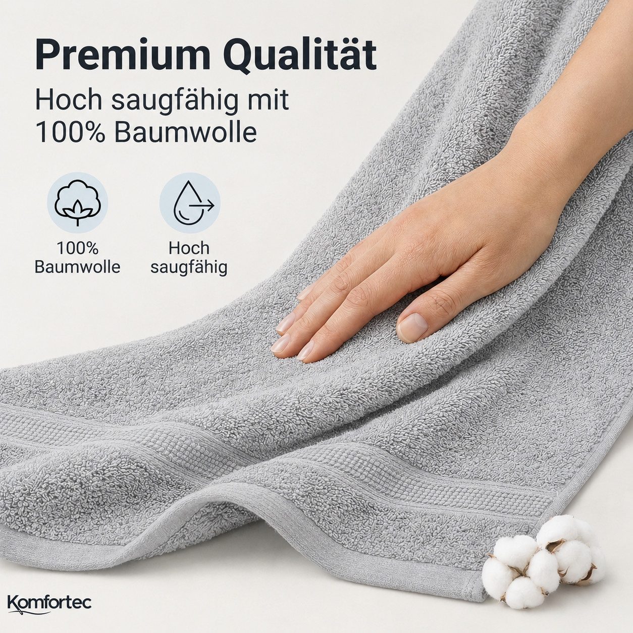 Komfortec Gästehandtücher Set aus 100% Baumwolle, (12-St) – Bild 2 von 5