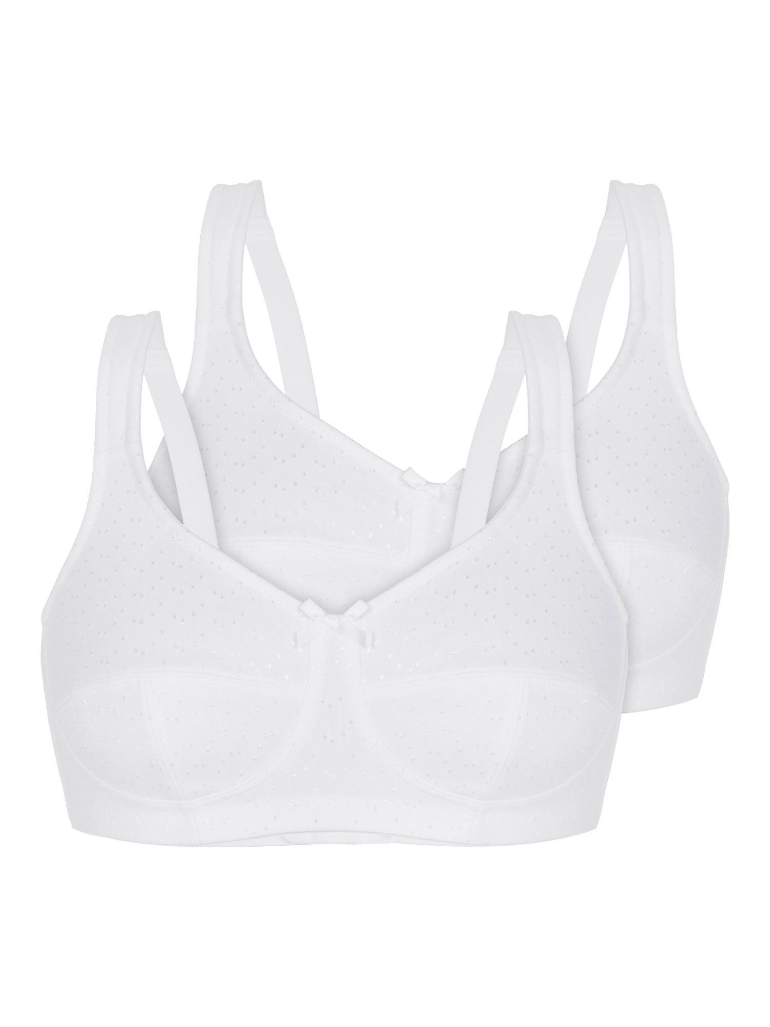 Sassa Set: Bügelloser BH Soft BH DOT JACQUARD (Spar-Set, 2-tlg) Funktionsrücken mit Tüllverstärkung und Stäbchen, Voll-Cup BH