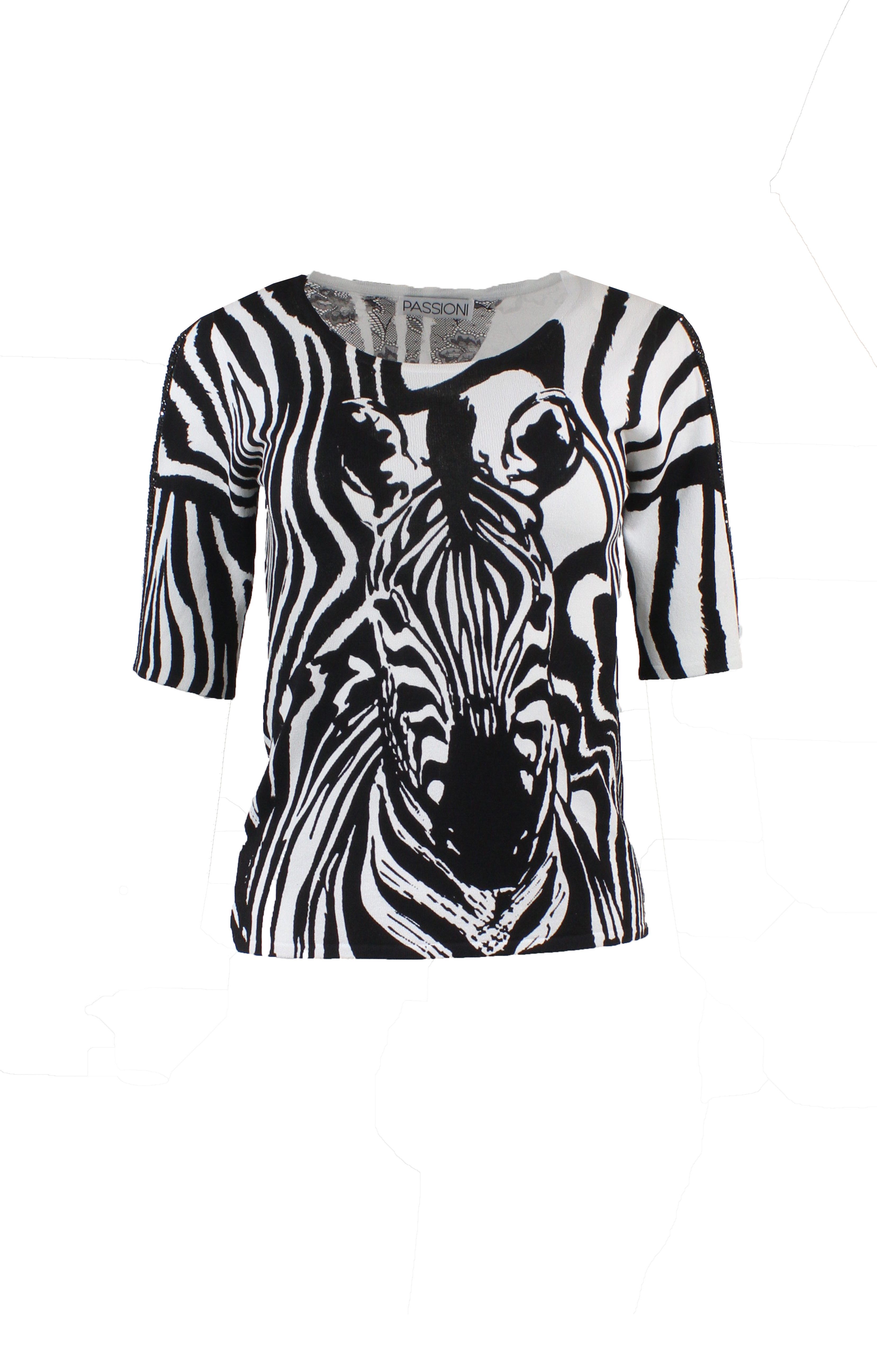Passioni T-Shirt mit offenen Ärmeln und Zebra-Muster – Bild 3 von 4