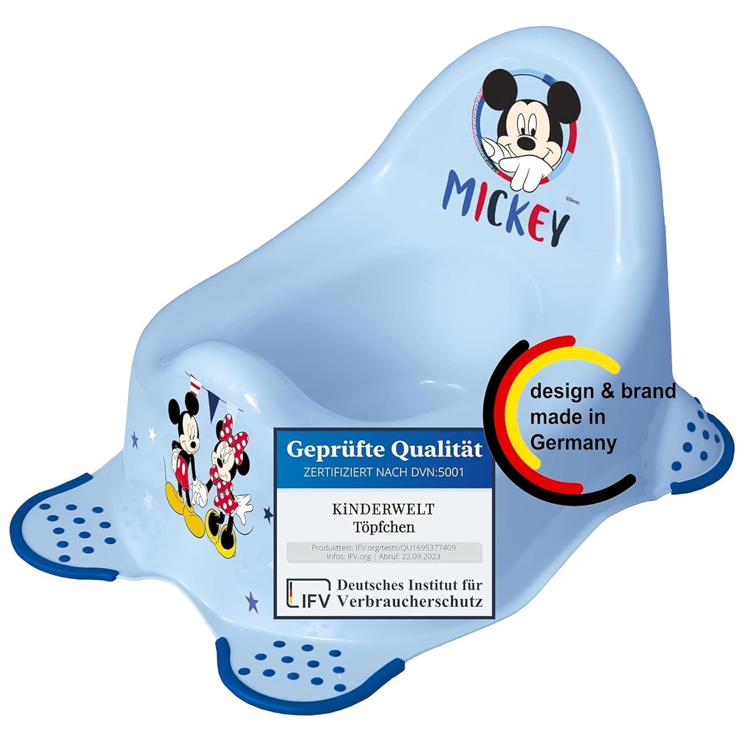 KiNDERWELT Töpfchen Töpfchen Disney Micky Maus blau für Babys und Kinder stabiler Babytopf