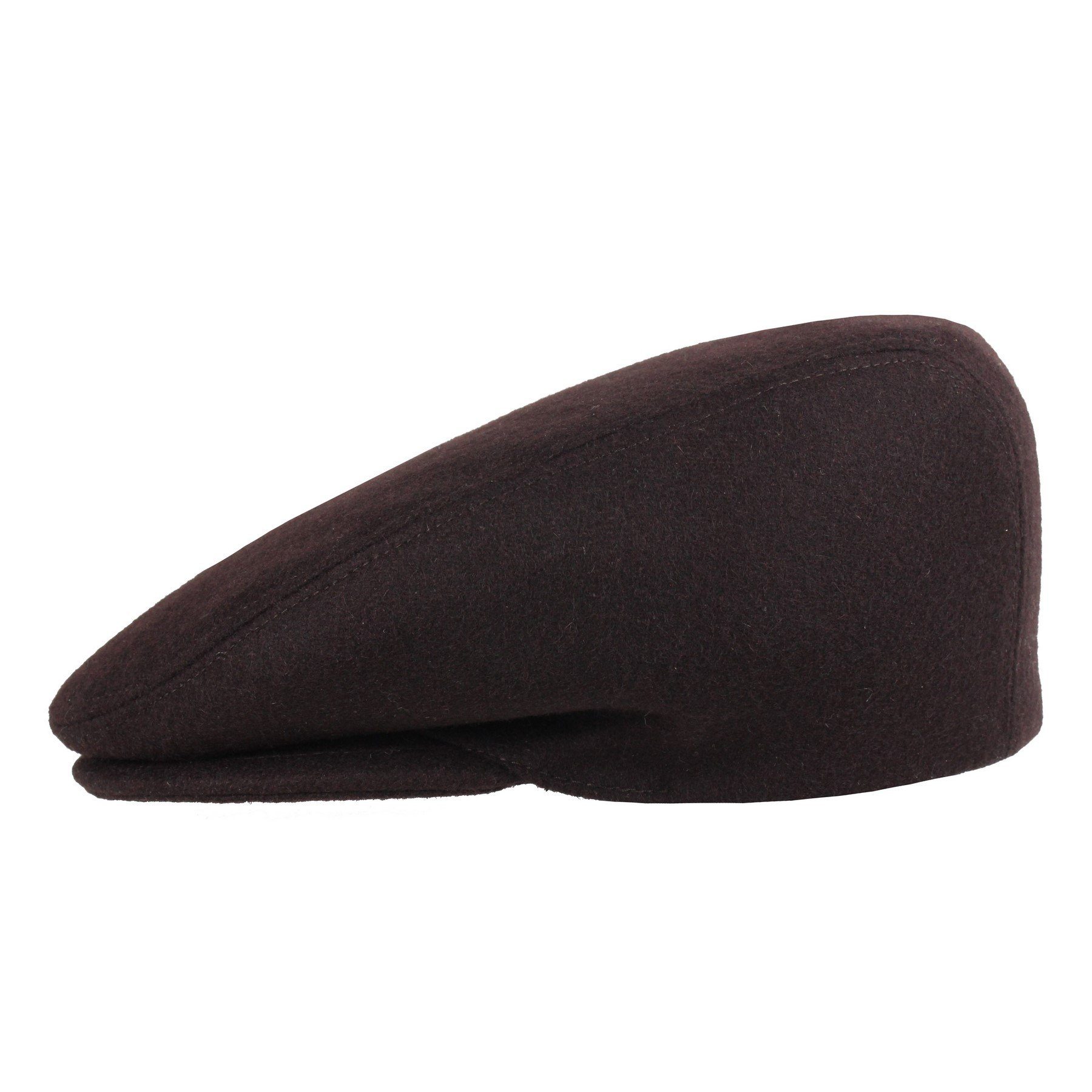 HatBee Flat Cap Herren Schirmmütze Sportmütze Wolle Made in Italy Braun