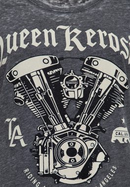 QueenKerosin Print-Shirt Riding Association (1-tlg) Enzym Wash
