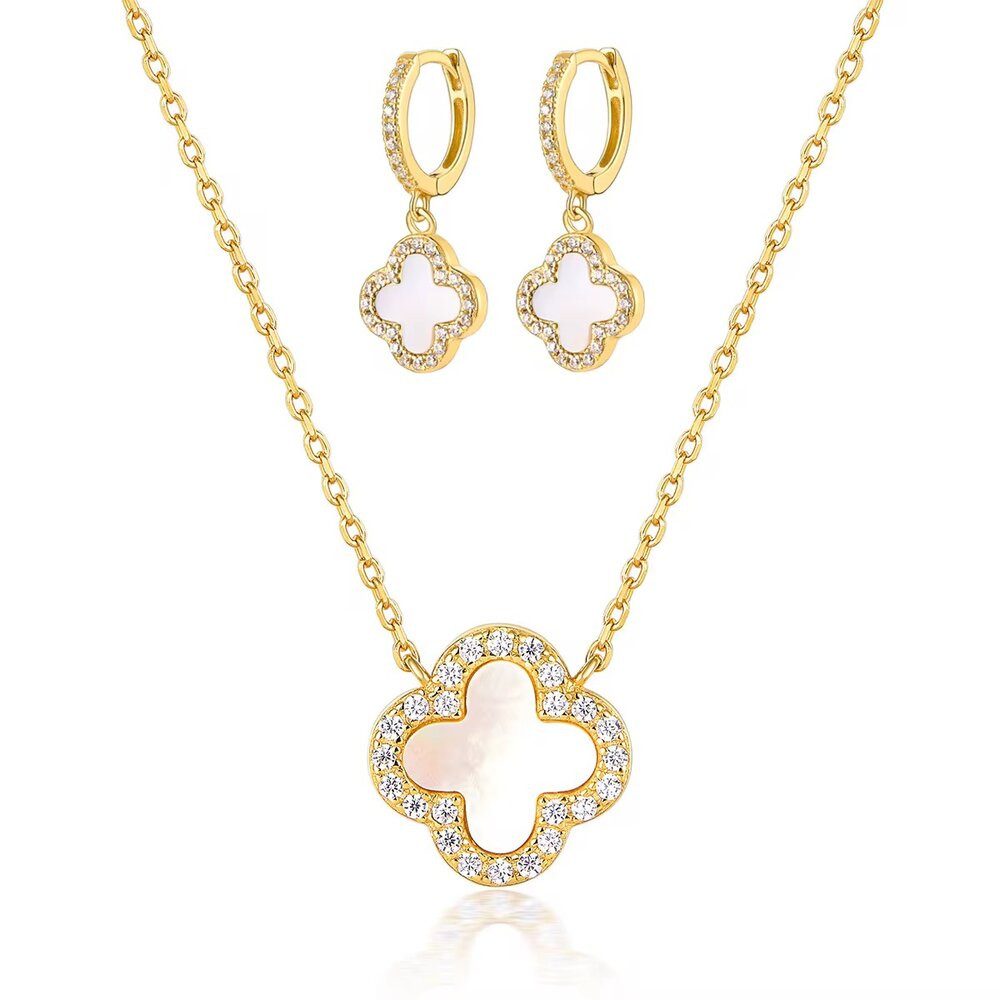 ROUGEMONT Schmuckset Glücksbringer Damen Schmuckset Kleeblatt 925 Sterling günstig online kaufen