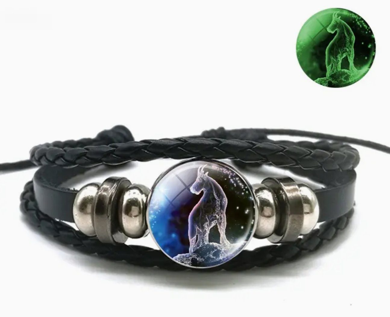 Armband mit Gravur Sternzeichen Steinbock mit 3D Gravur im Glas