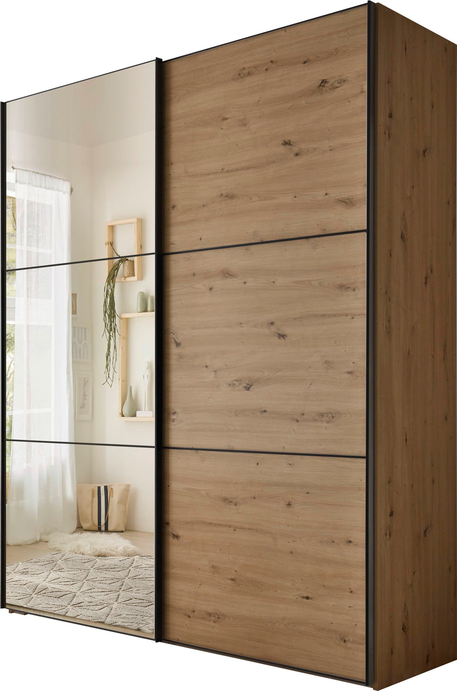 STAUD Schwebetürenschrank Includo_Minisystem_08_2-türig, Made in Germany Mit vier verschiedenen Ausstattungsvarianten