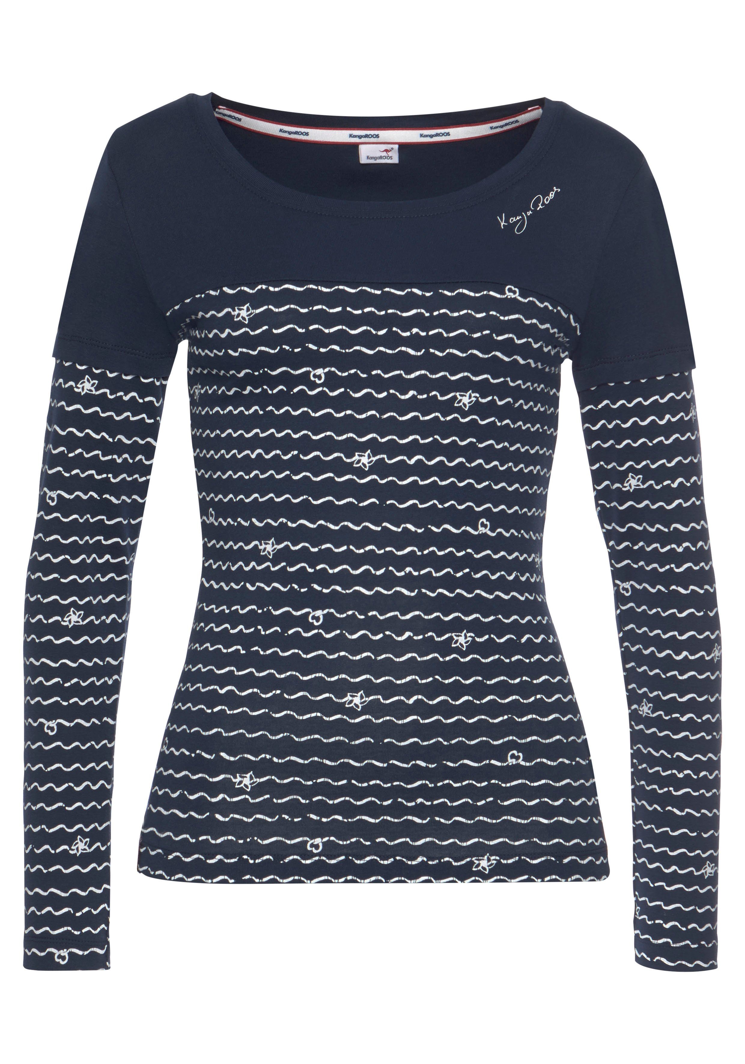 KangaROOS 2-in-1-Langarmshirt Langarm, bedruckt und gemustert, für die Freizeit, aus Baumwolle. € 27,99
