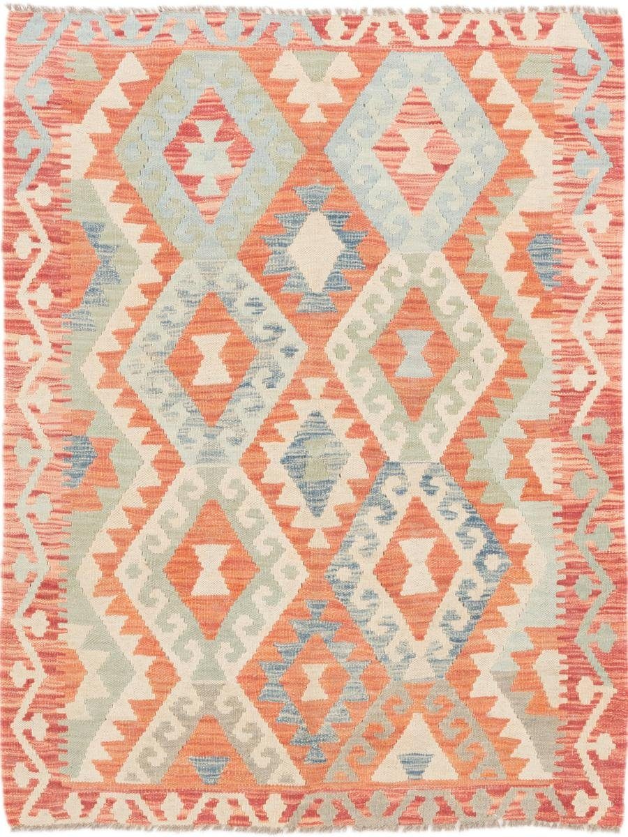 Orientteppich Kelim Afghan 107x138 Handgewebter Orientteppich, Nain Trading, rechteckig, Höhe: 3 mm