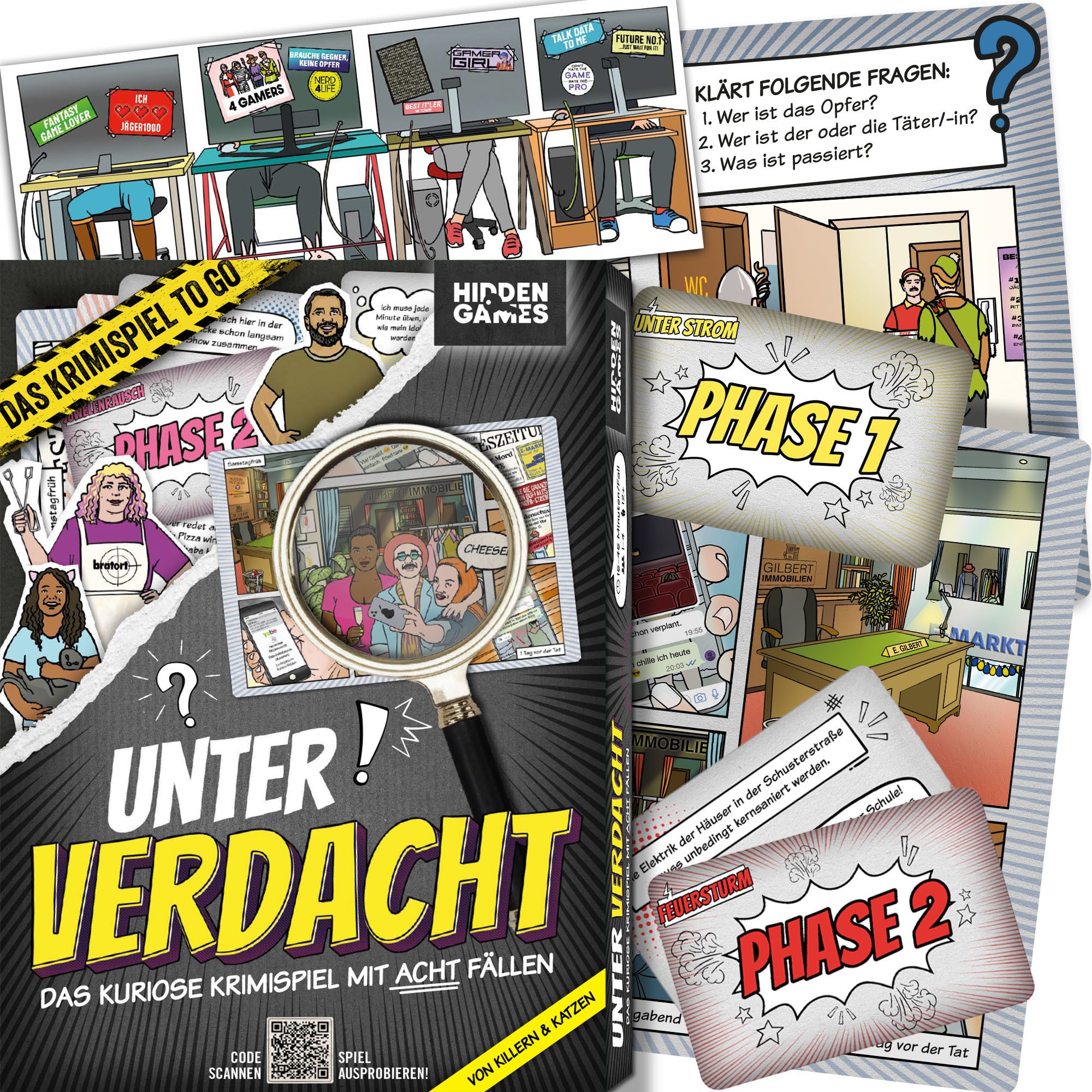 Hidden Games Spiel Unter Verdacht - Von Killern & Katzen, Krimispiel, Made in Germany