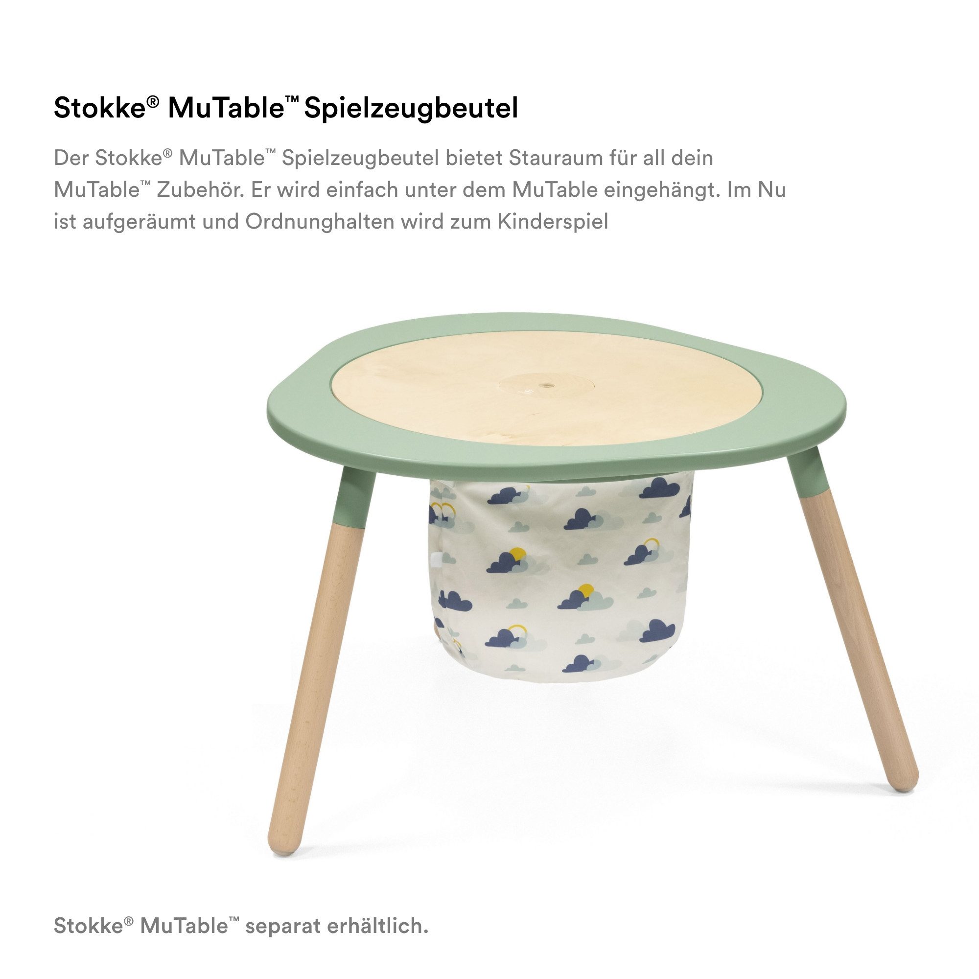 Stokke Spieltisch MuTable™ Spielzeugbeutel V2, Der integrierte Spielzeugbeutel für den Spieltisch deines Kindes​