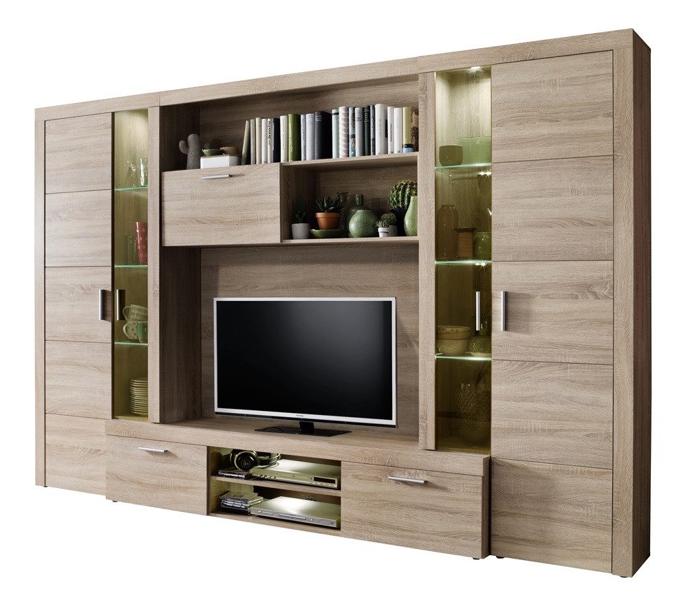 trendteam Wohnwand Wohnwand Anbauwand Mondeo, Eiche sägerau hell, 5-teilig, günstig online kaufen