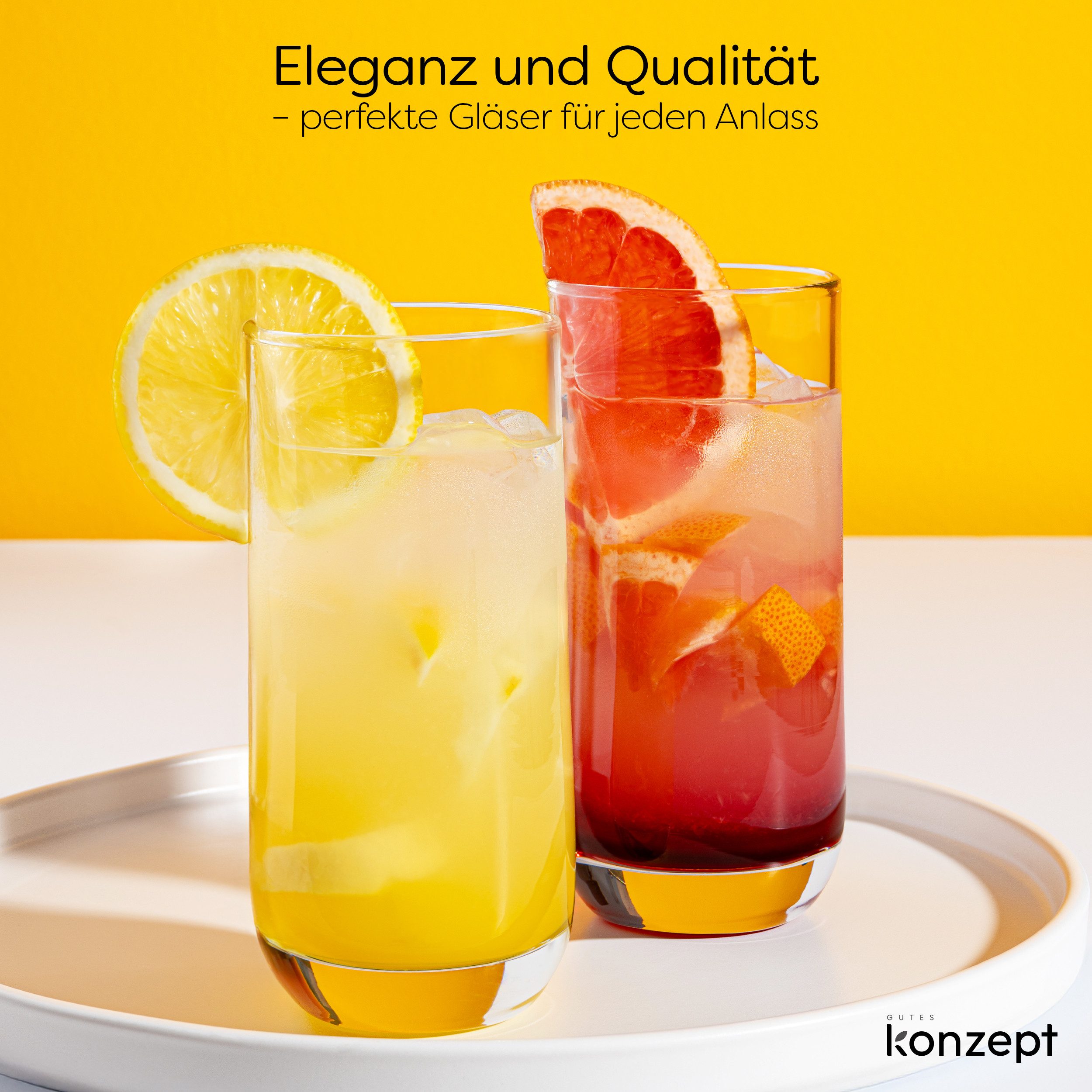 KONZEPT Cocktailglas Gläser Set 6/12 tlg, Wassergläser 300ml Longdrinkglas hoch transparent, 12-tlg., In Europa hergestellt, Multifunktional, Hohe Qualität und  – Bild 3 von 5