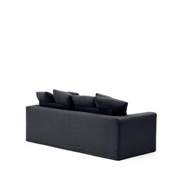 Natur24 Sofa 3-Sitzer Sofa Nora 240 x 68 x 104 cm Leinen Baumwolle Anthrazitgrau