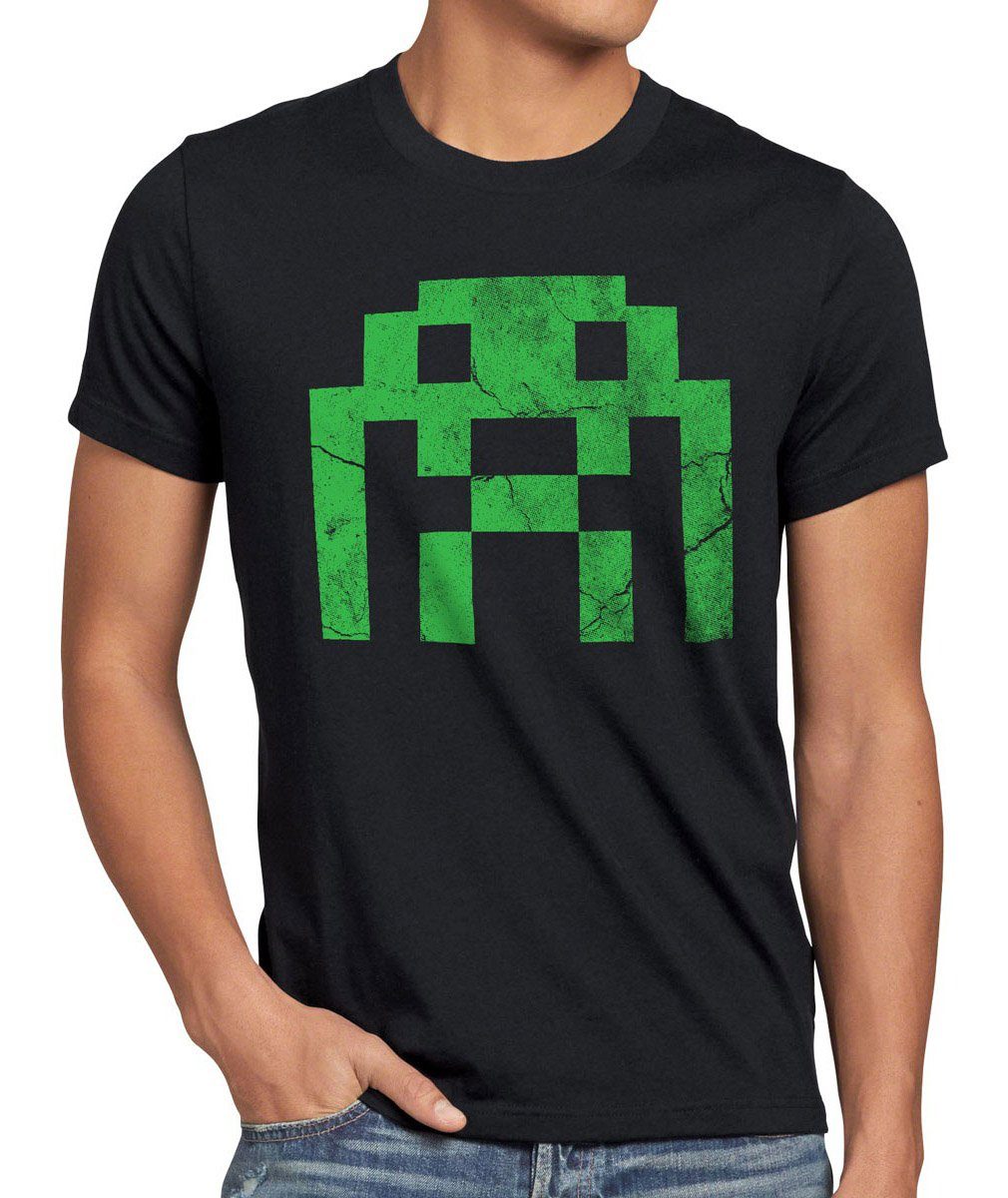 style3 Print-Shirt Herren T-Shirt Alien Invaders Big Bang Sheldon Space astrosmash Cooper Theory 80 schwarz
