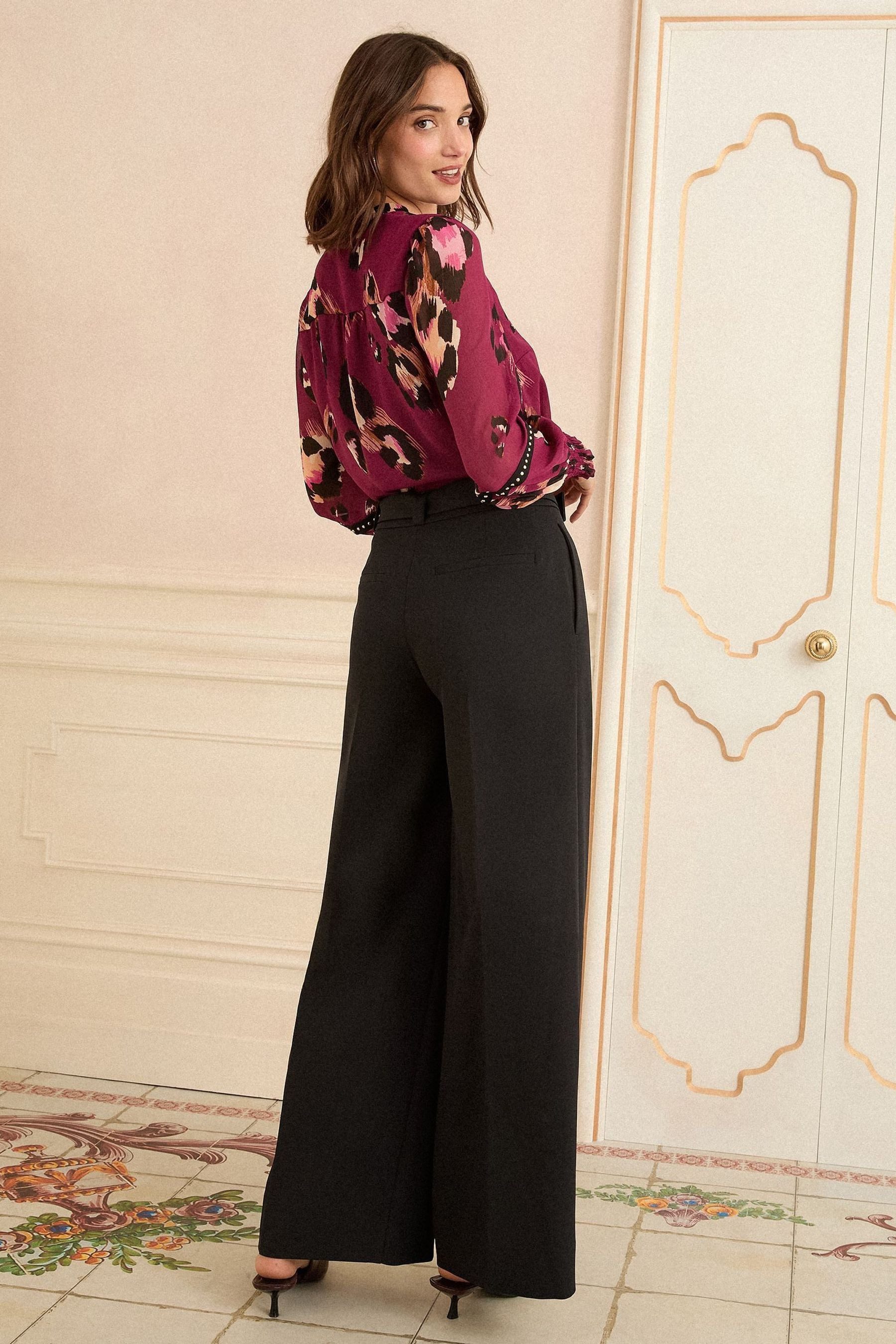 Love & Roses Palazzohose Love & Roses Hose mit weitem Bein und Schnalle (1- günstig online kaufen