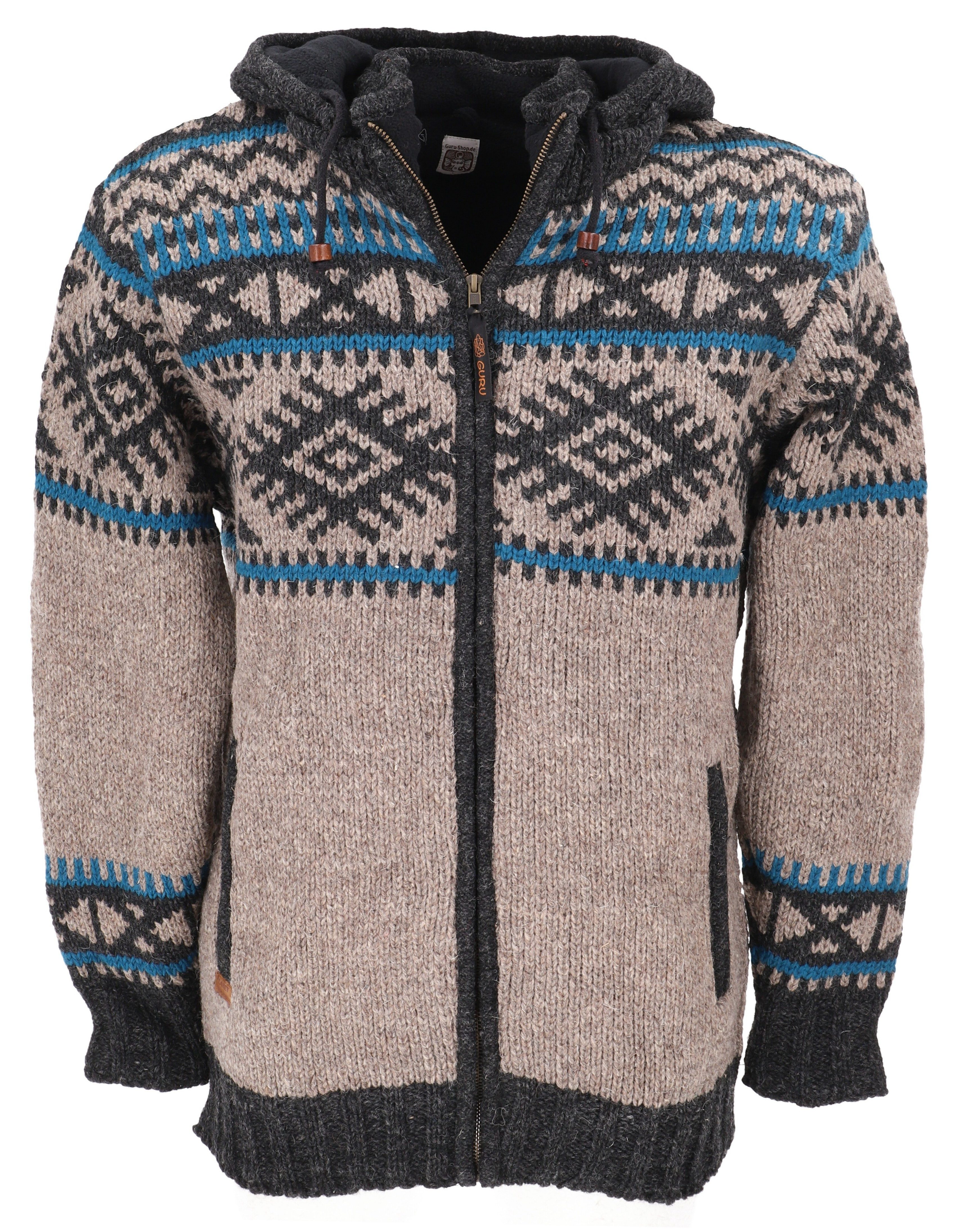 Strickjacke Unisex Wolljacke mit nordischem Muster,..