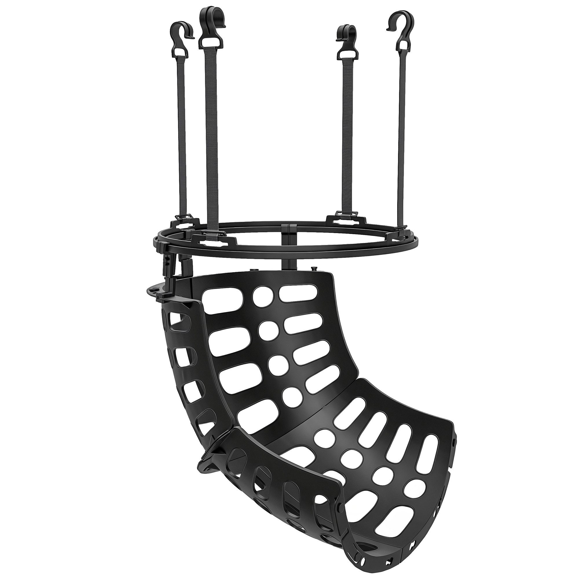 SPORTNOW Basketballkorb 360° drehbarer Rücklaufaufsatz (Basketball-Rücklaufaufsatz, 1-St., Basketball-Rebounder), mit Rückprallrampe, Indoor-Outdoor, Schwarz