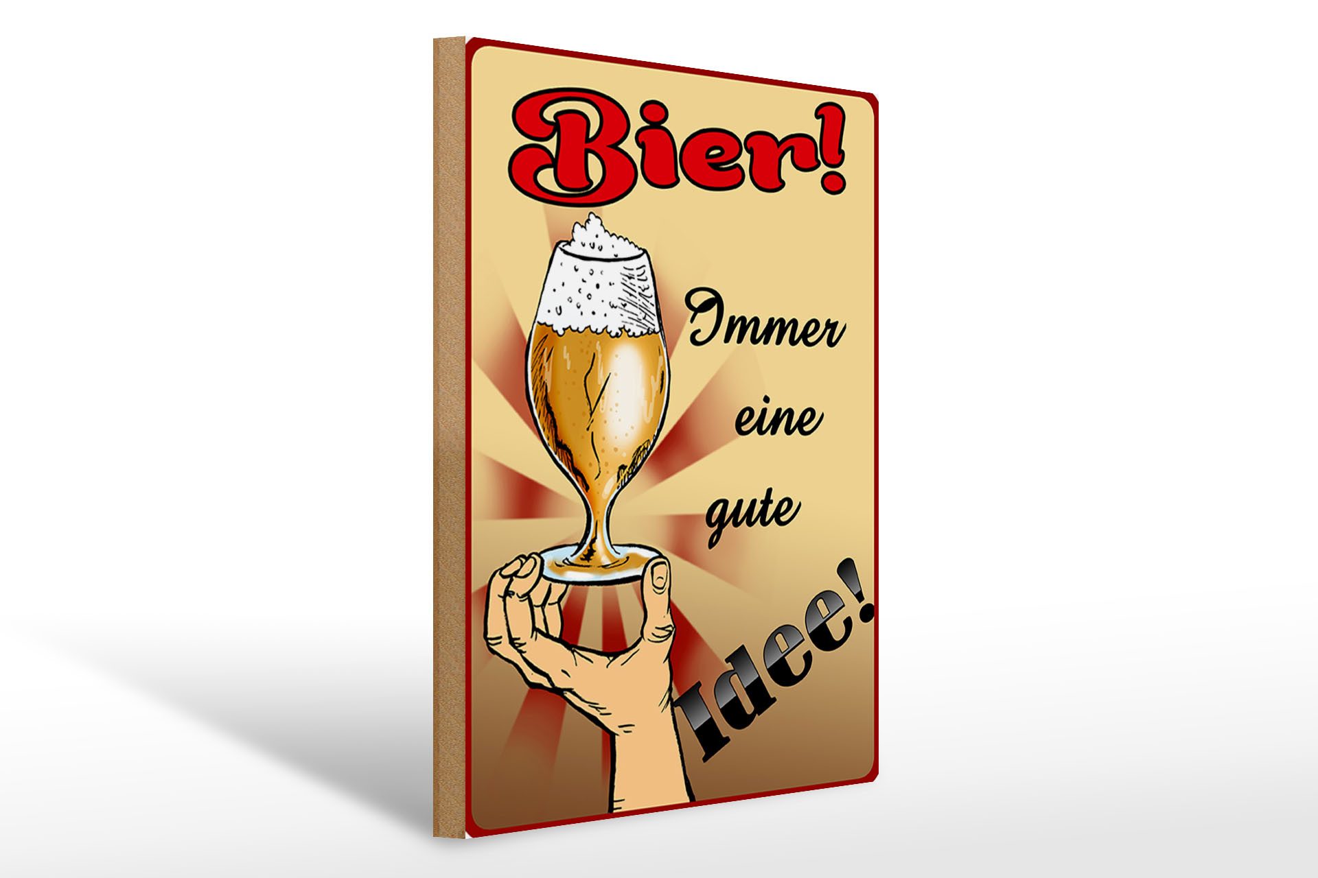 Holzbild 30x40cm Bier immer eine gute Idee
